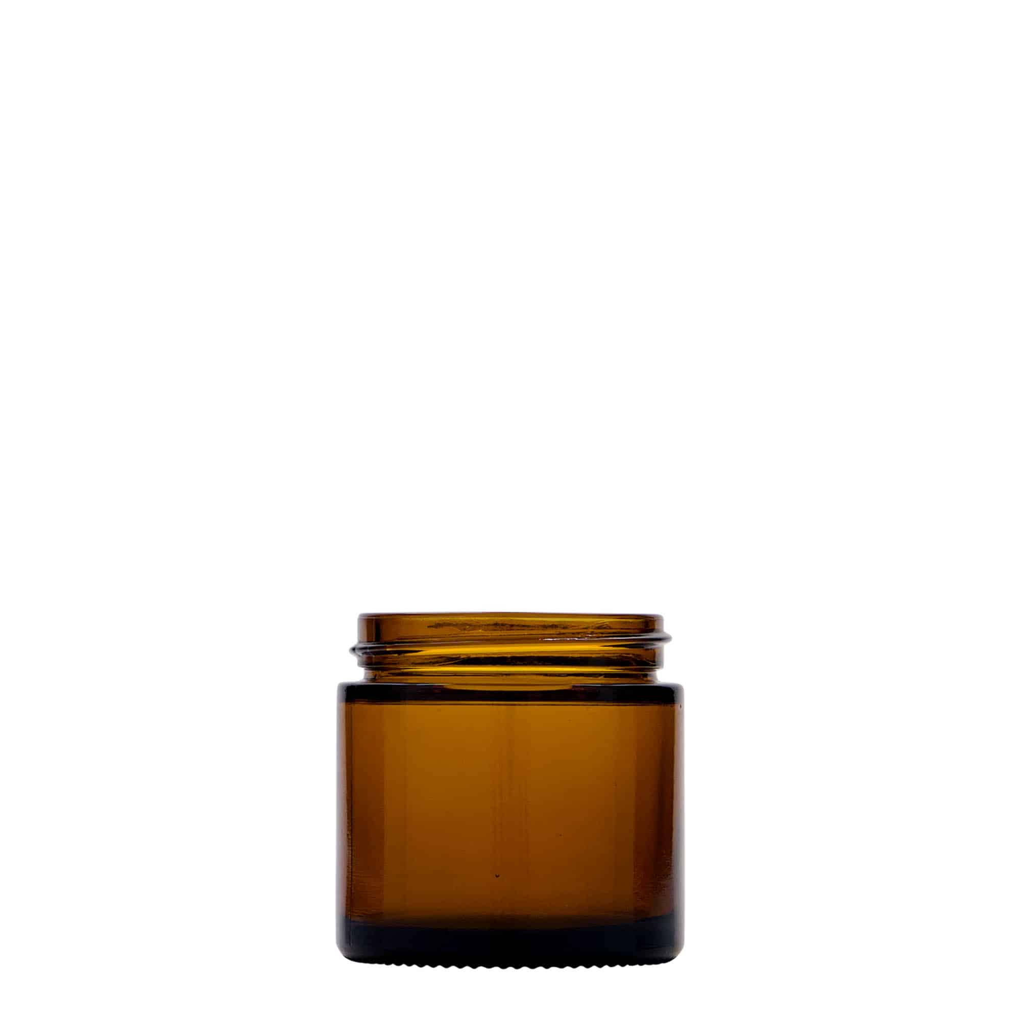 60 ml cosmetic jar 'Brown Line', glass, brown, closure: screw cap