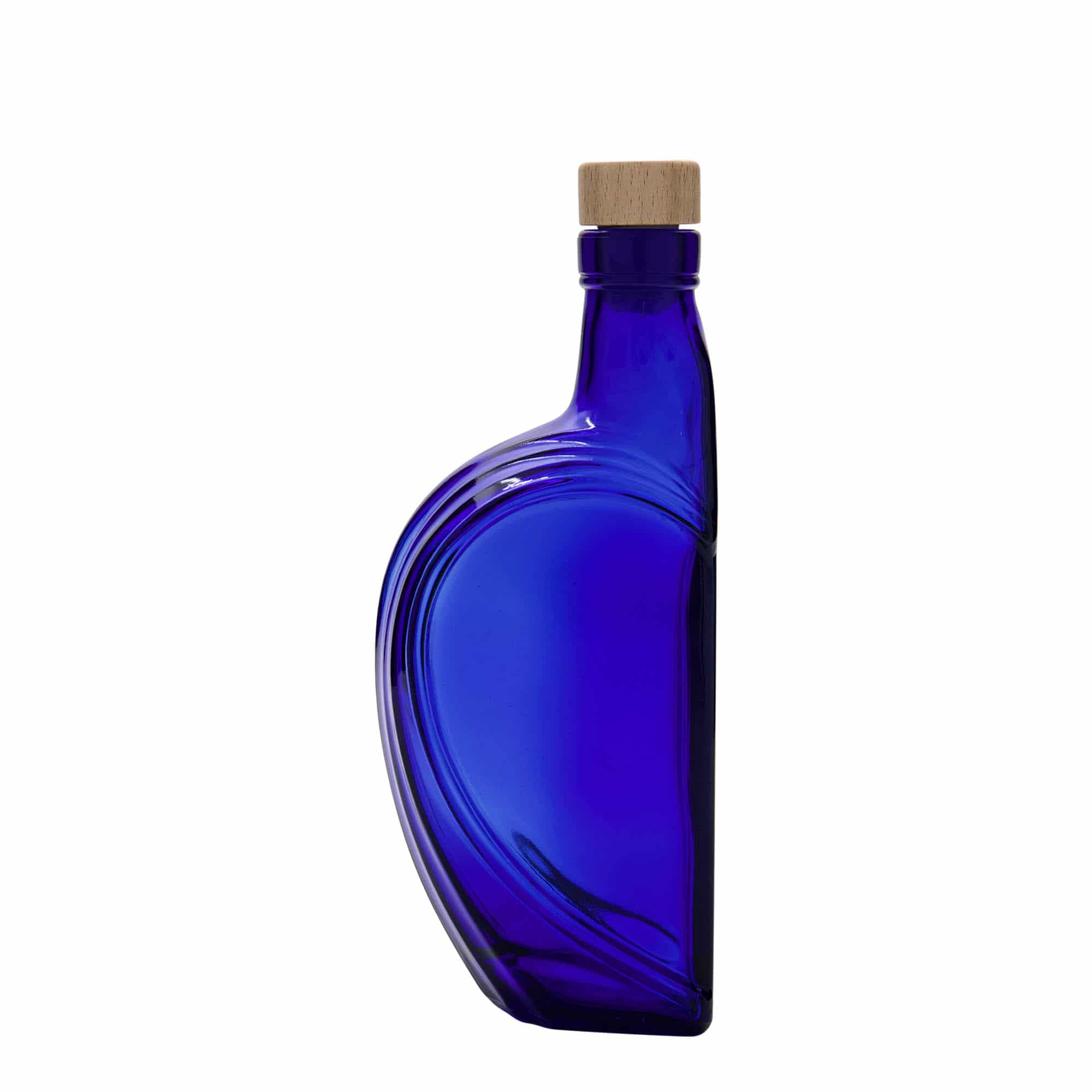 375 ml glass bottle 'Sweethearts', rectangular, royal blue, closure: cork