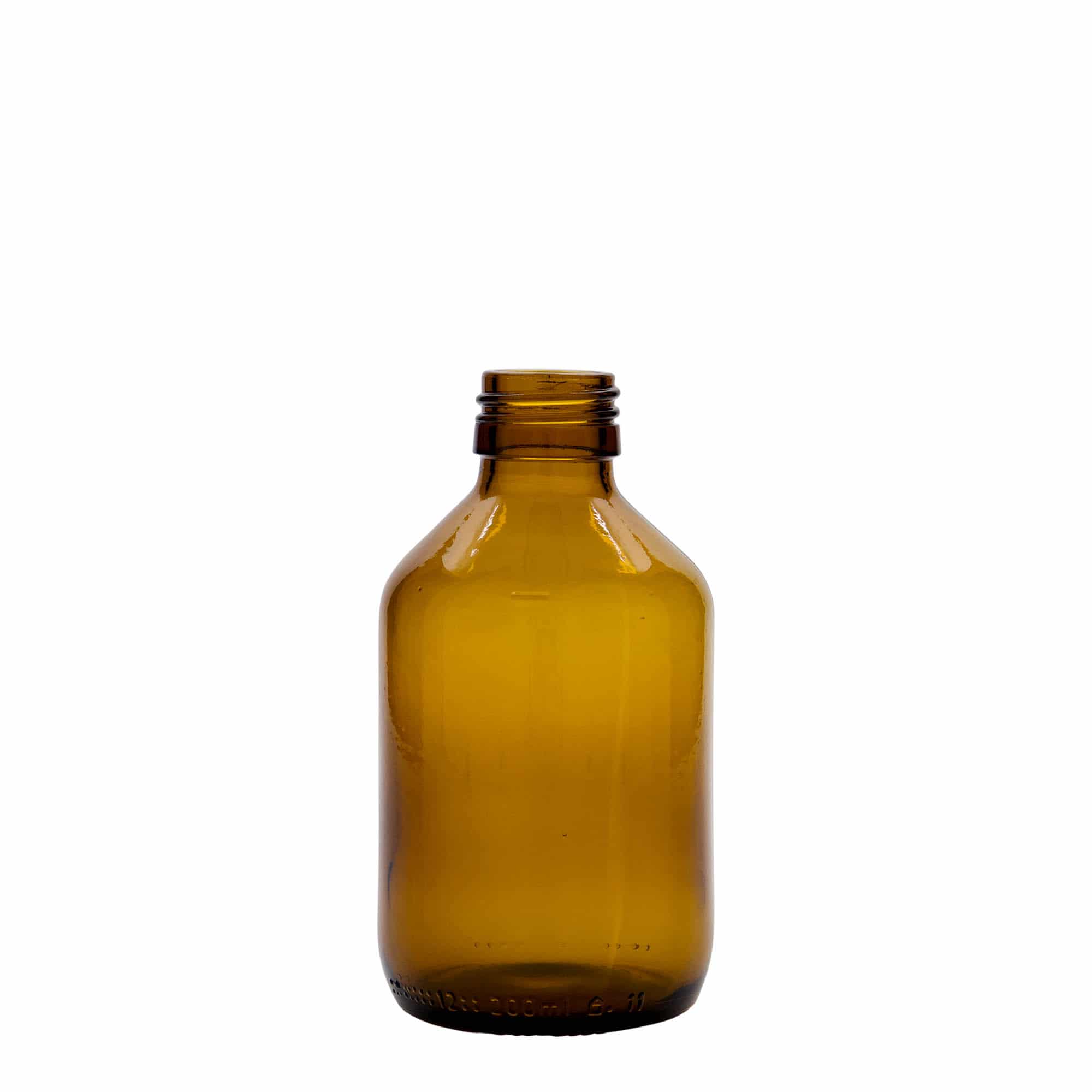 200 ml medicine bottle, brown, glass, closure: PP 28