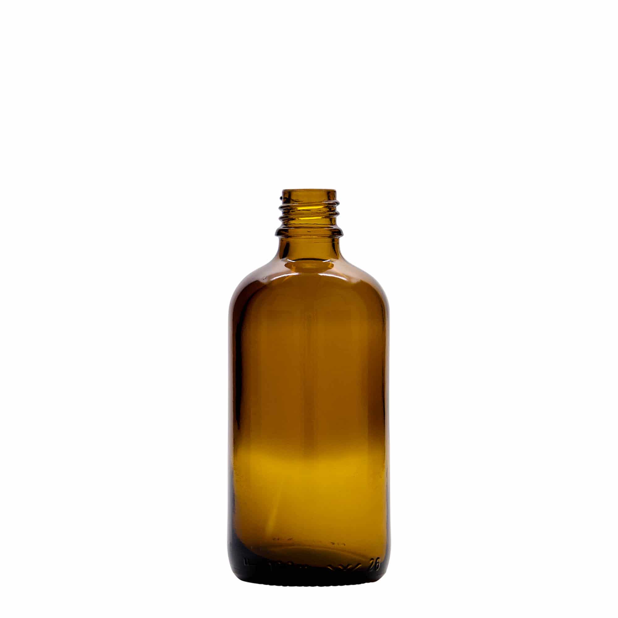 100 ml medicine pipette bottle, glass, brown/red, closure: DIN 18