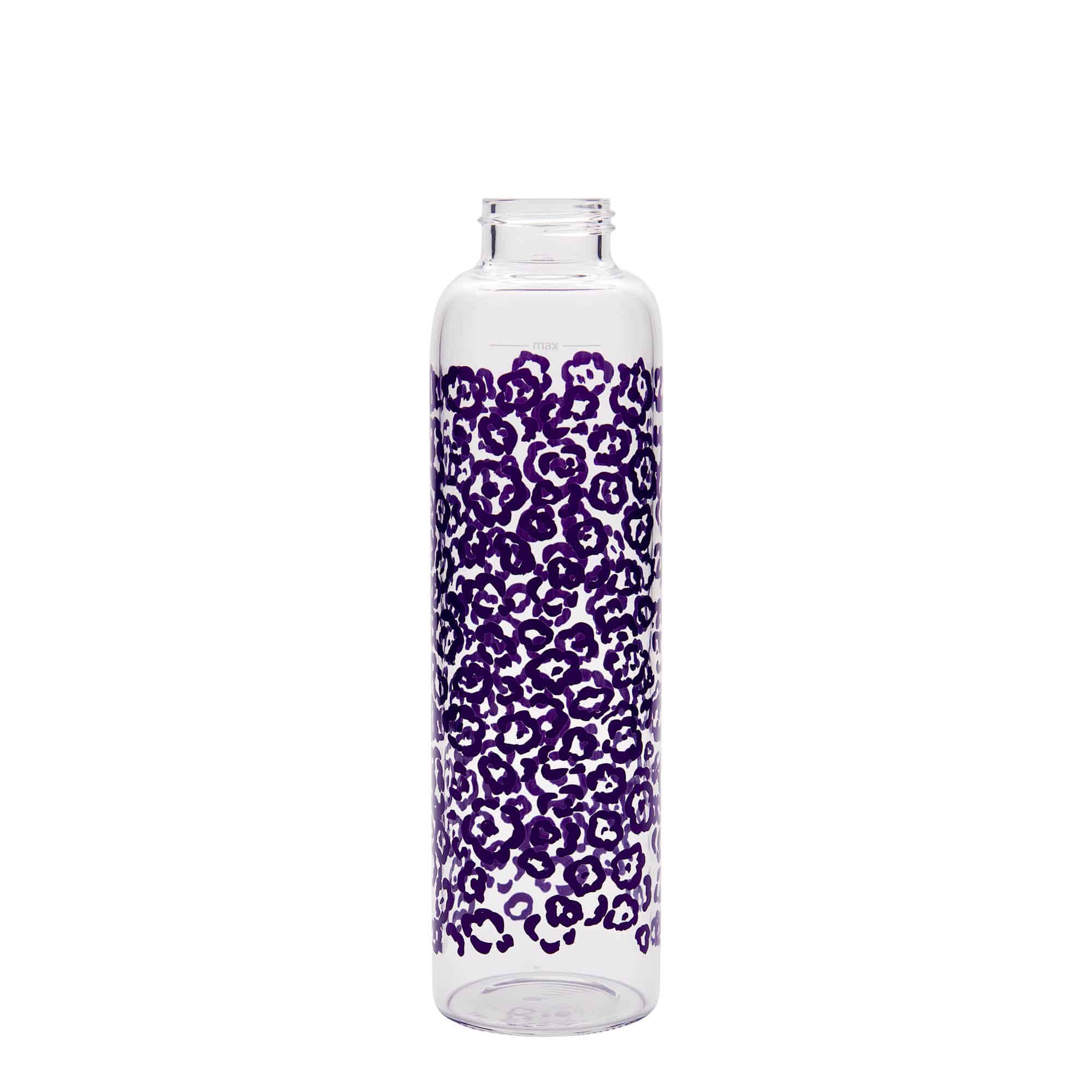 500 ml water bottle 'Perseus', print: purple flowers, closure: screw cap