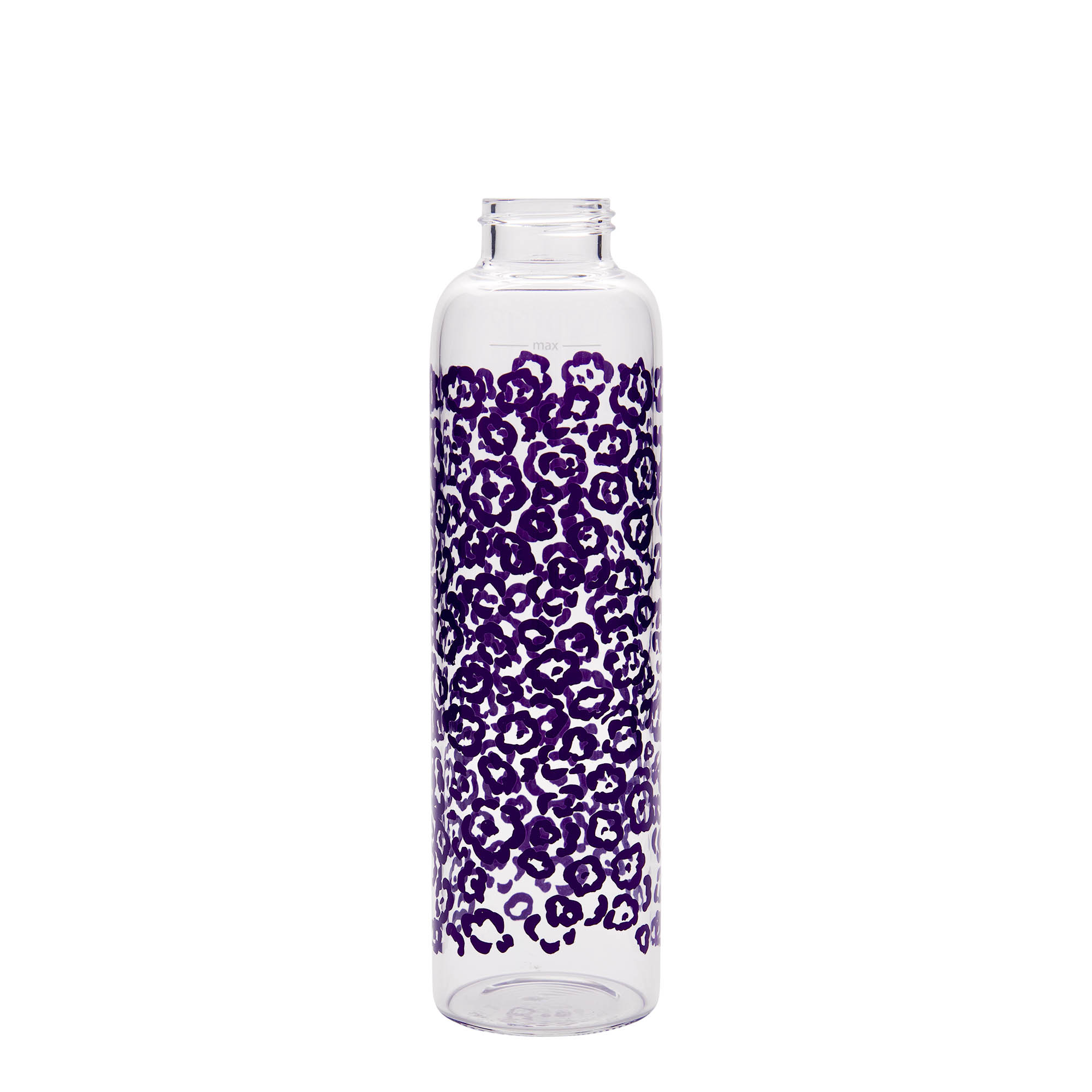 500 ml water bottle 'Perseus', print: purple flowers, closure: screw cap