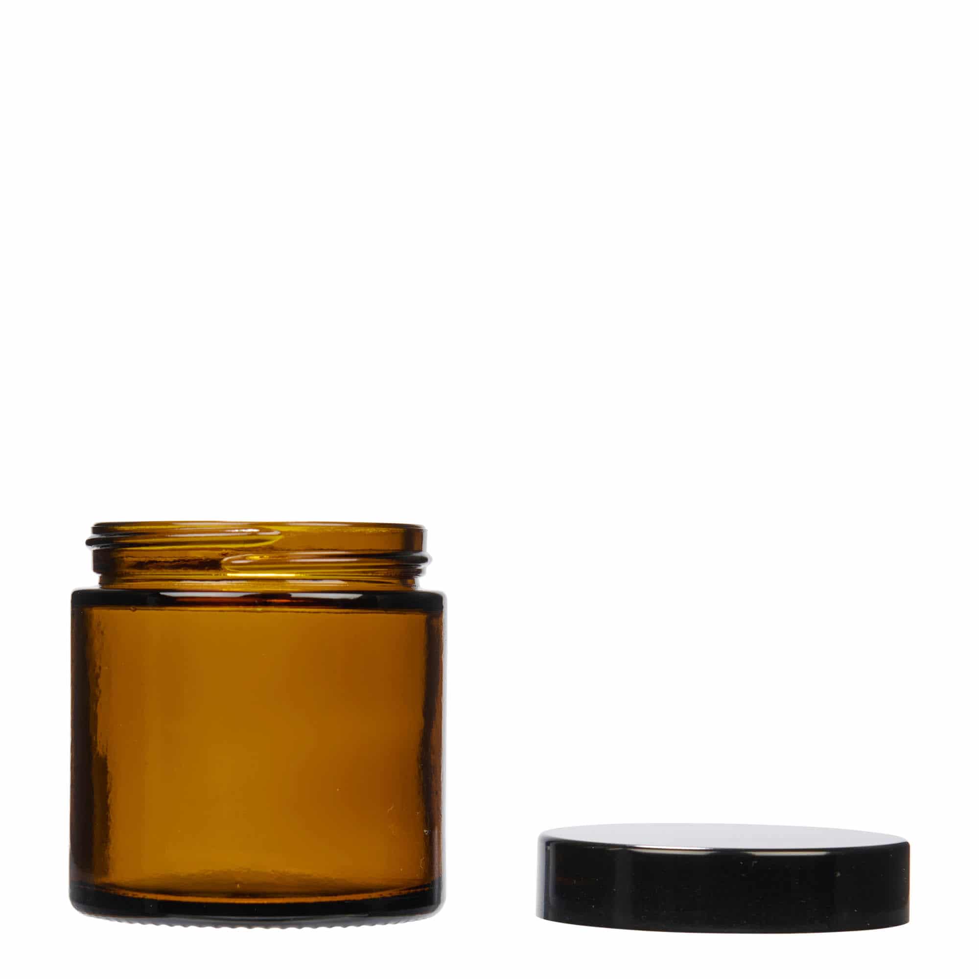 120 ml cosmetic jar 'Brown Line', glass, brown, closure: screw cap