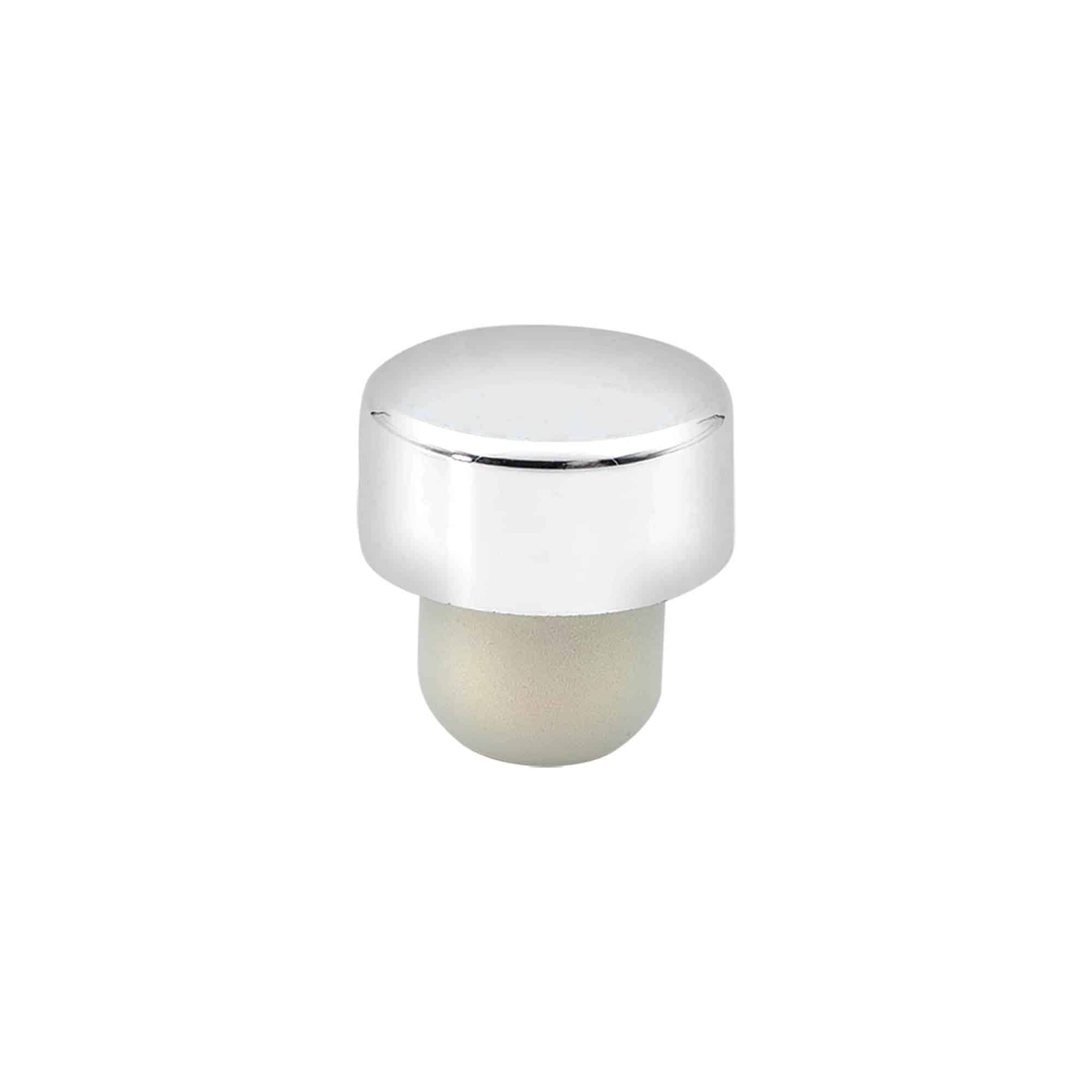 19 mm mushroom cork, plastic, silver, for opening: cork