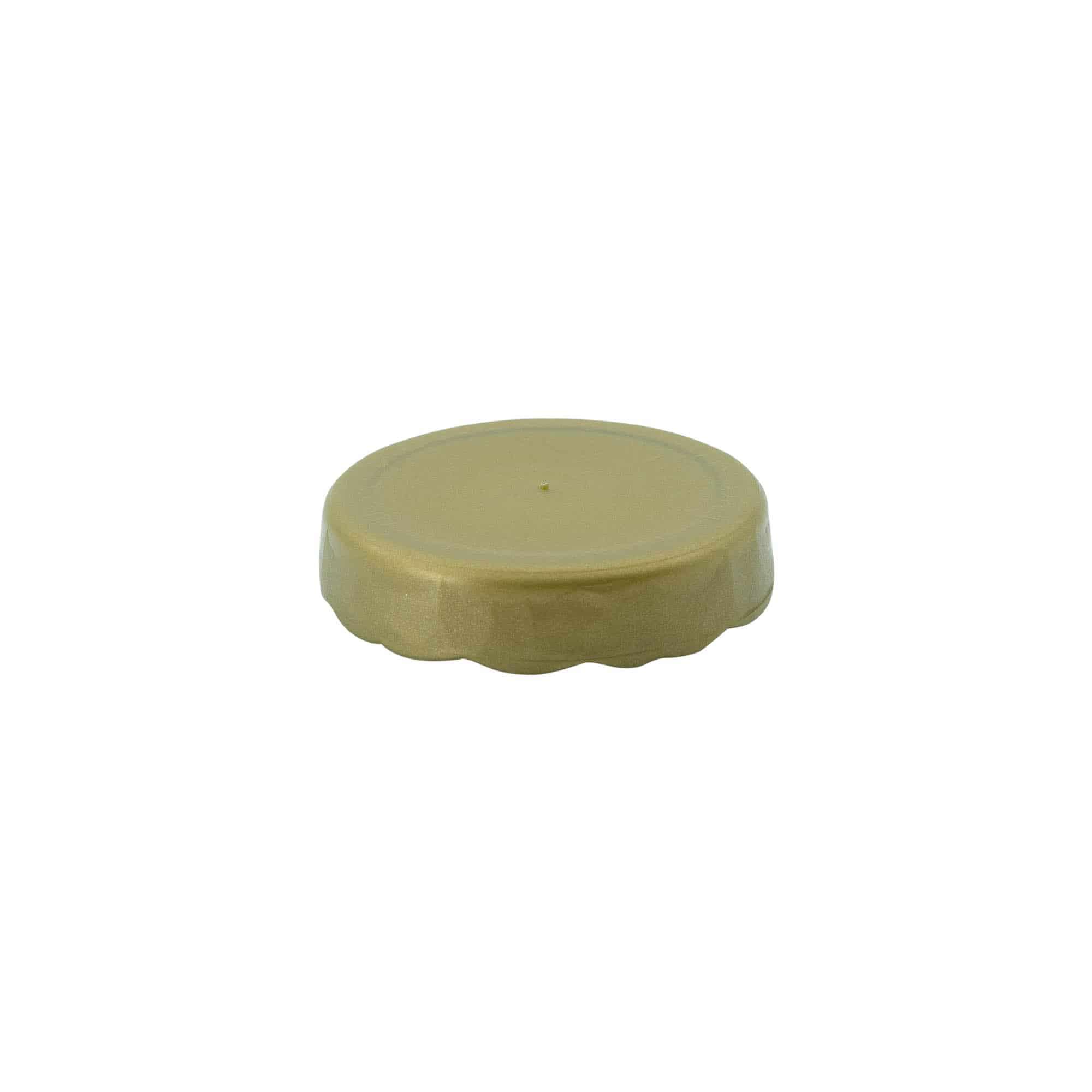 Slip lid for narrow neck ceramic pot, HDPE plastic, gold