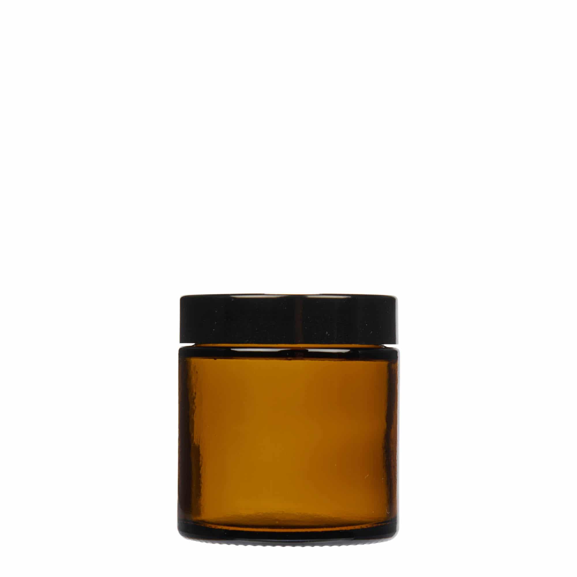 120 ml cosmetic jar 'Brown Line', glass, brown, closure: screw cap