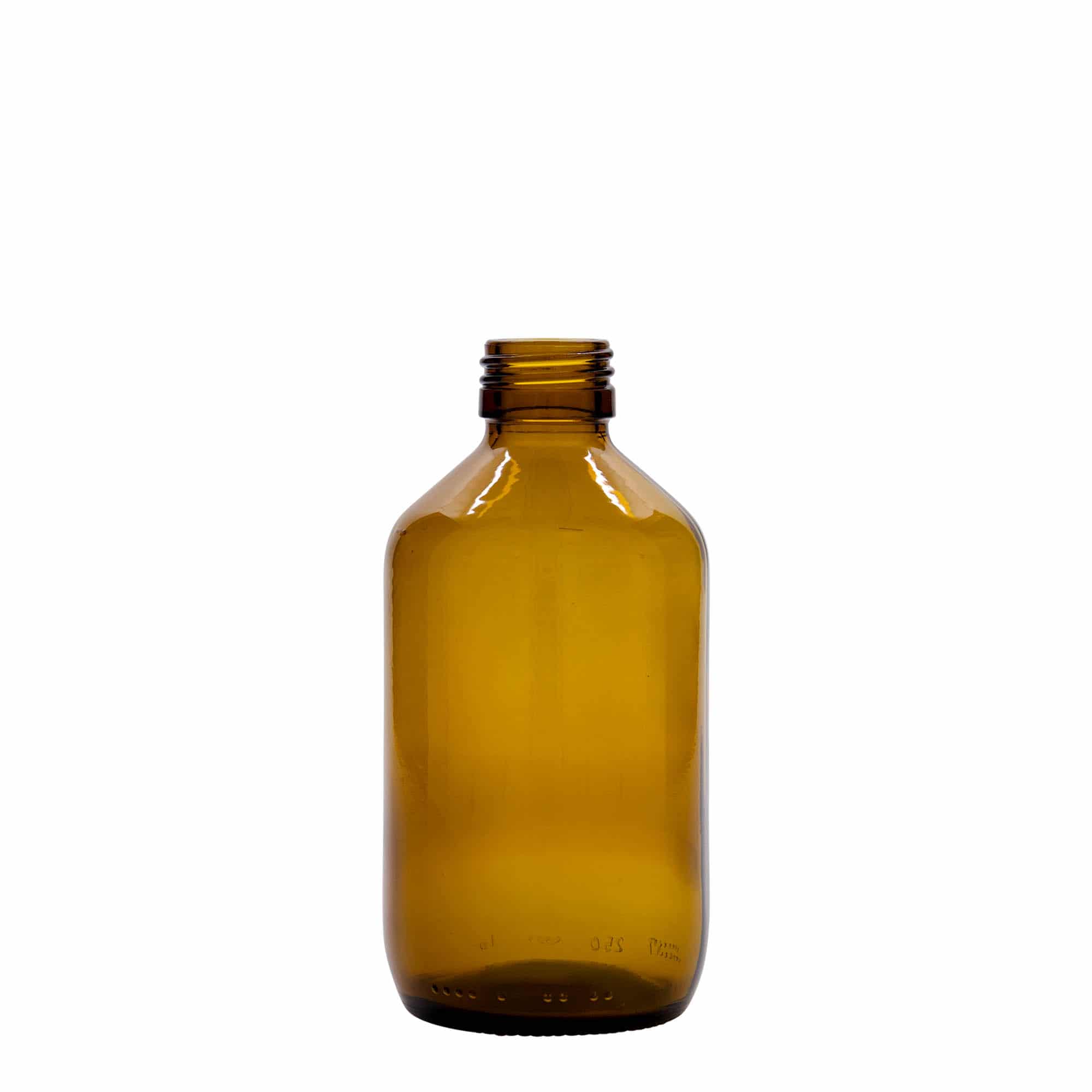 250 ml medicine bottle, brown, glass, closure: PP 28