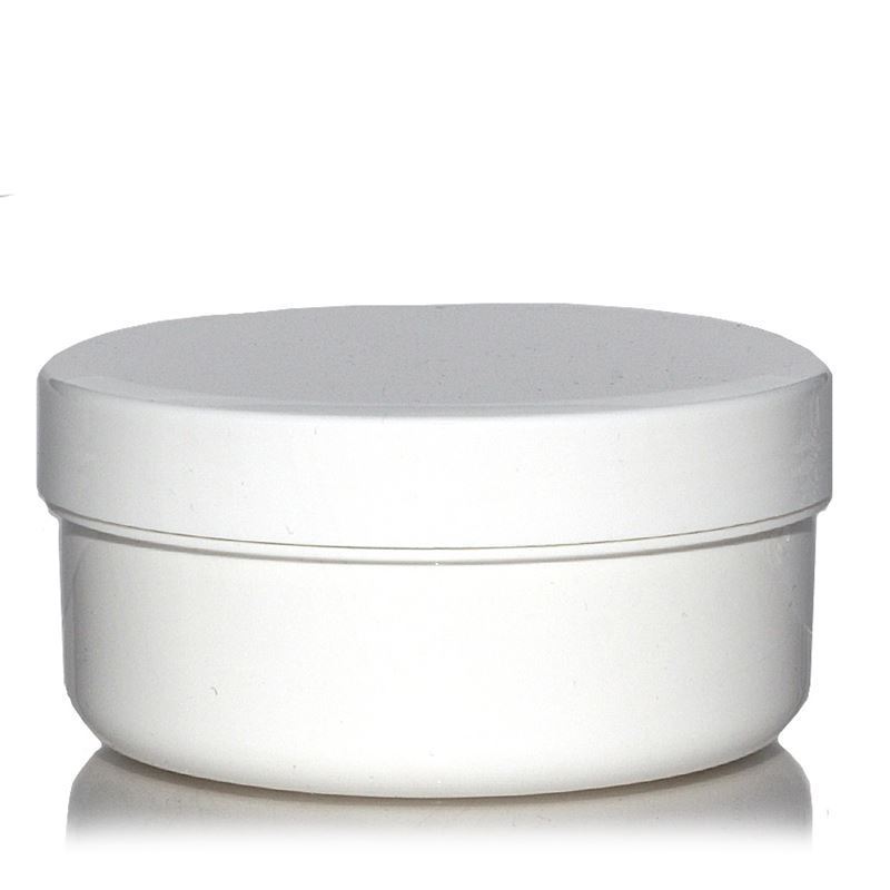 250 ml plastic jar 'White Line', PP, white, closure: screw cap