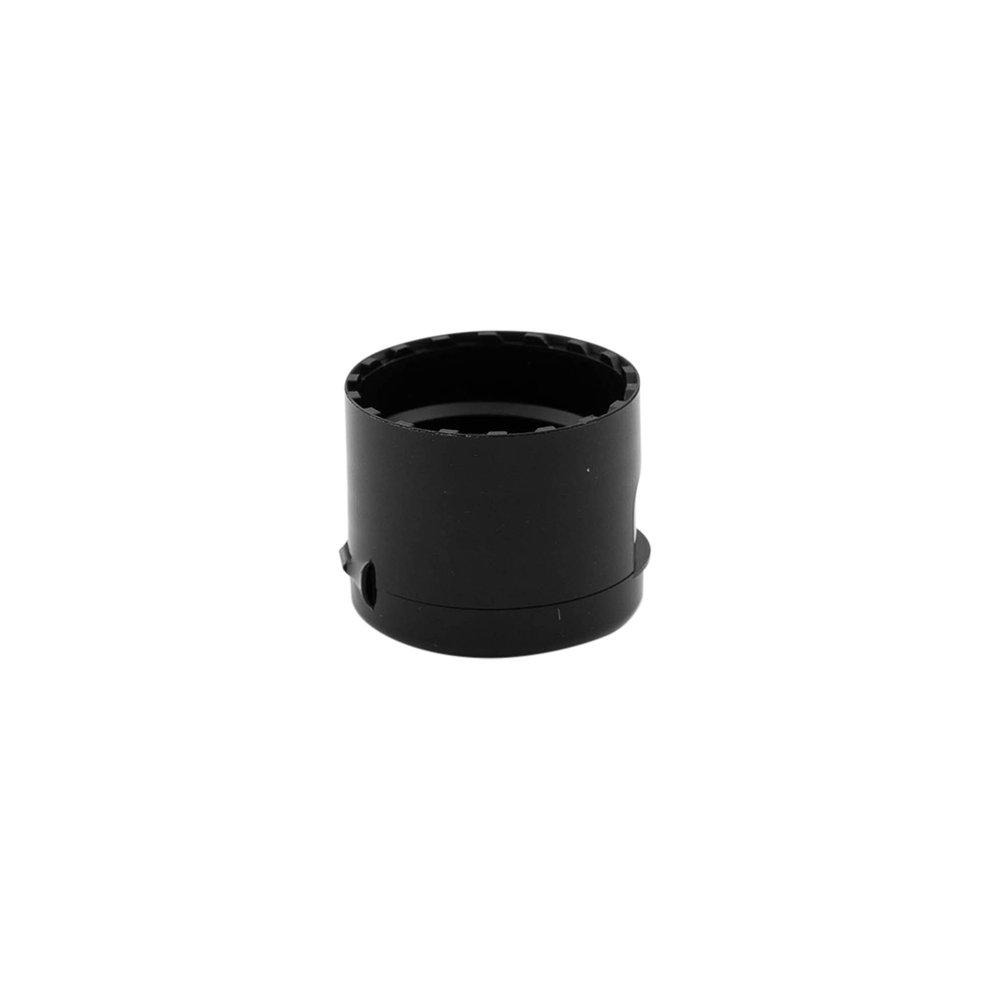 Hinged screw cap, PP plastic, black, for opening: GPI 24/410