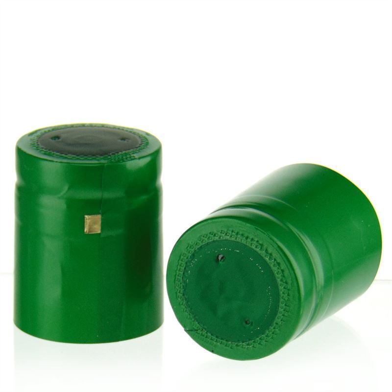 Heat shrink capsule 32x41, PVC plastic, green