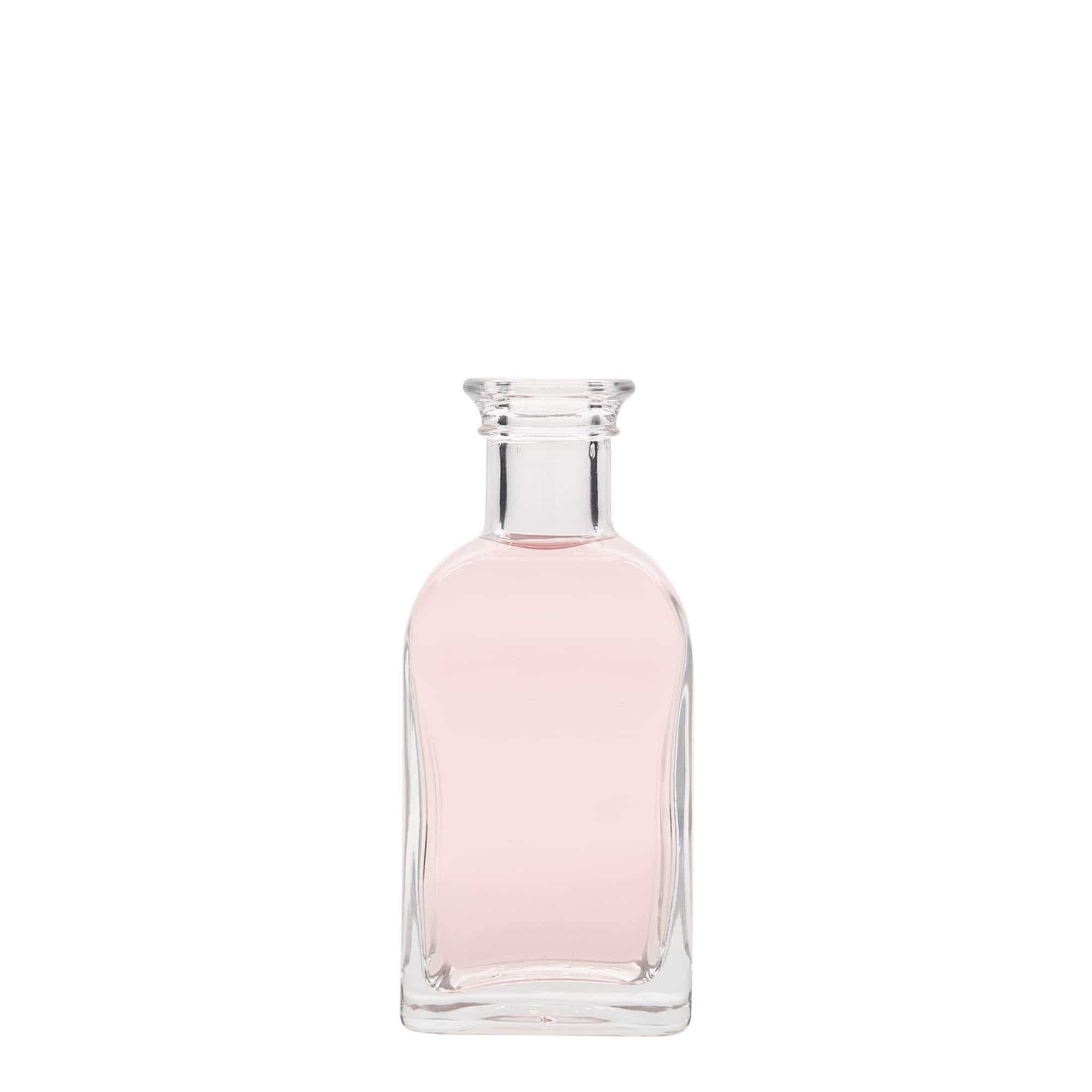 100 ml glass apothecary bottle Carré, square, closure: cork