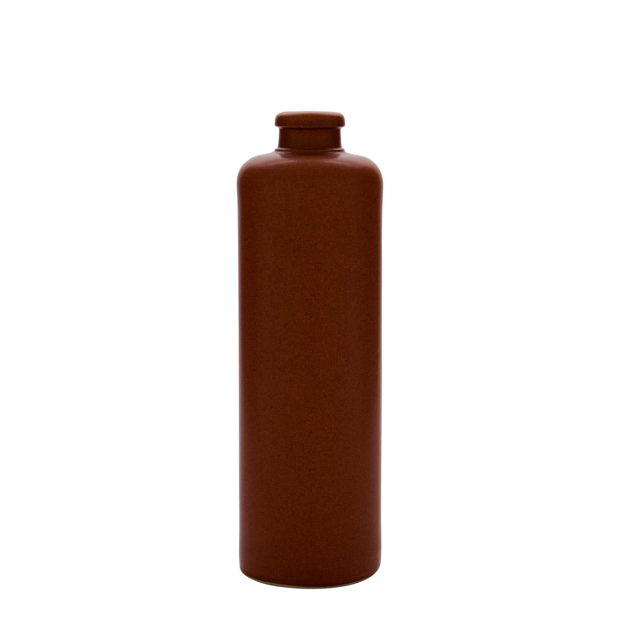 500 ml earthen jug, stoneware, red/brown, closure: cork