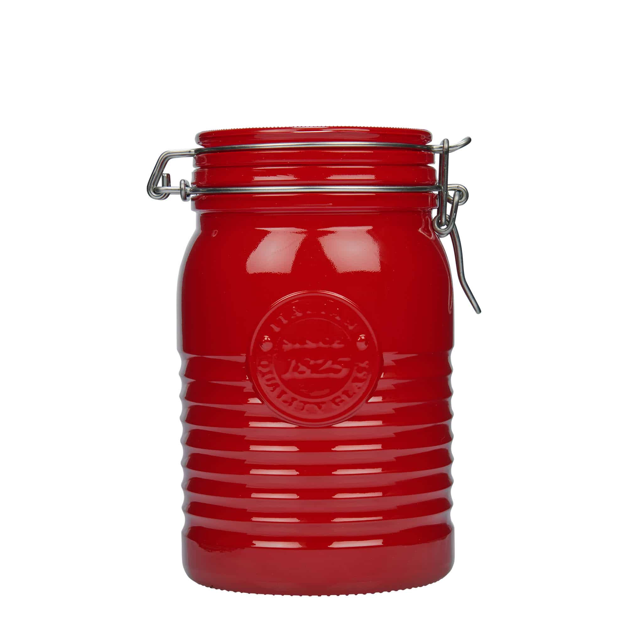1,000 ml clip top jar 'Officina 1825', red, closure: clip top
