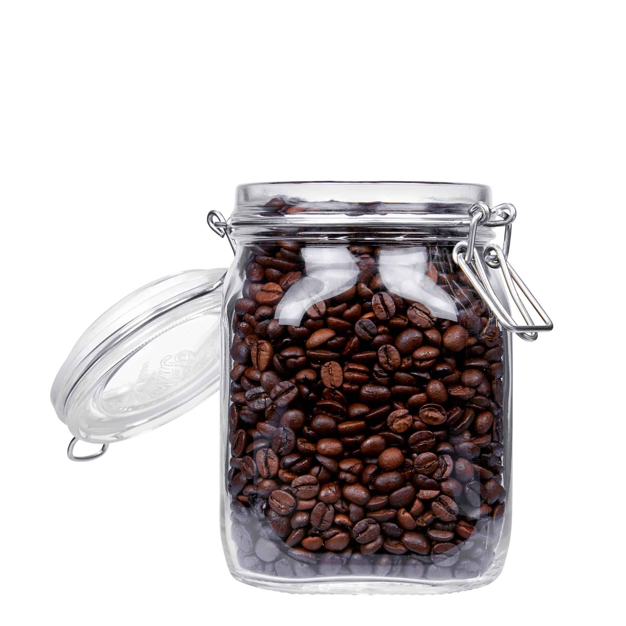 1,000 ml clip top jar 'Fido', square, closure: clip top