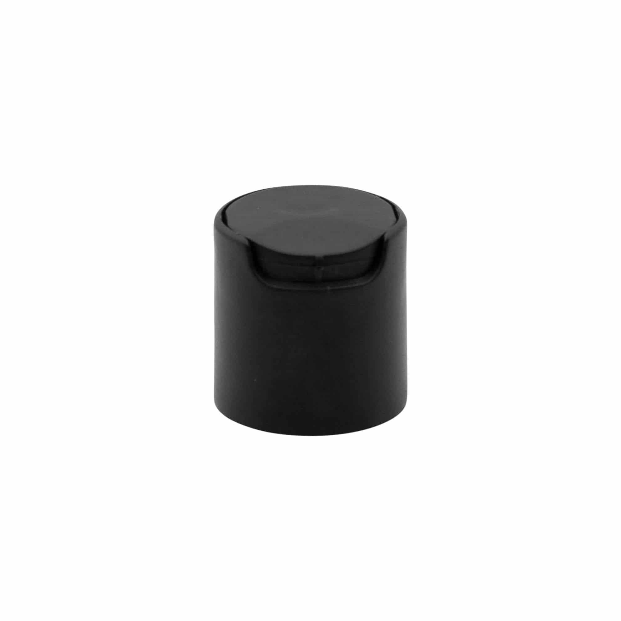 Screw cap with disc top, PP plastic, black, for opening: GPI 24/410