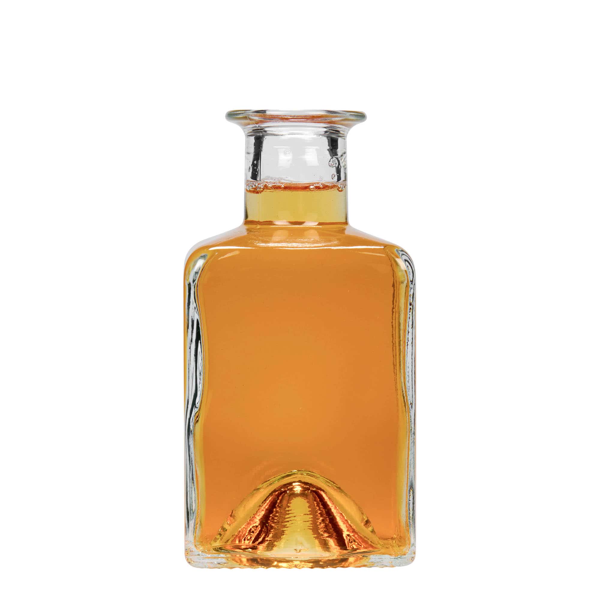 200 ml glass bottle 'Kubica', square, closure: cork