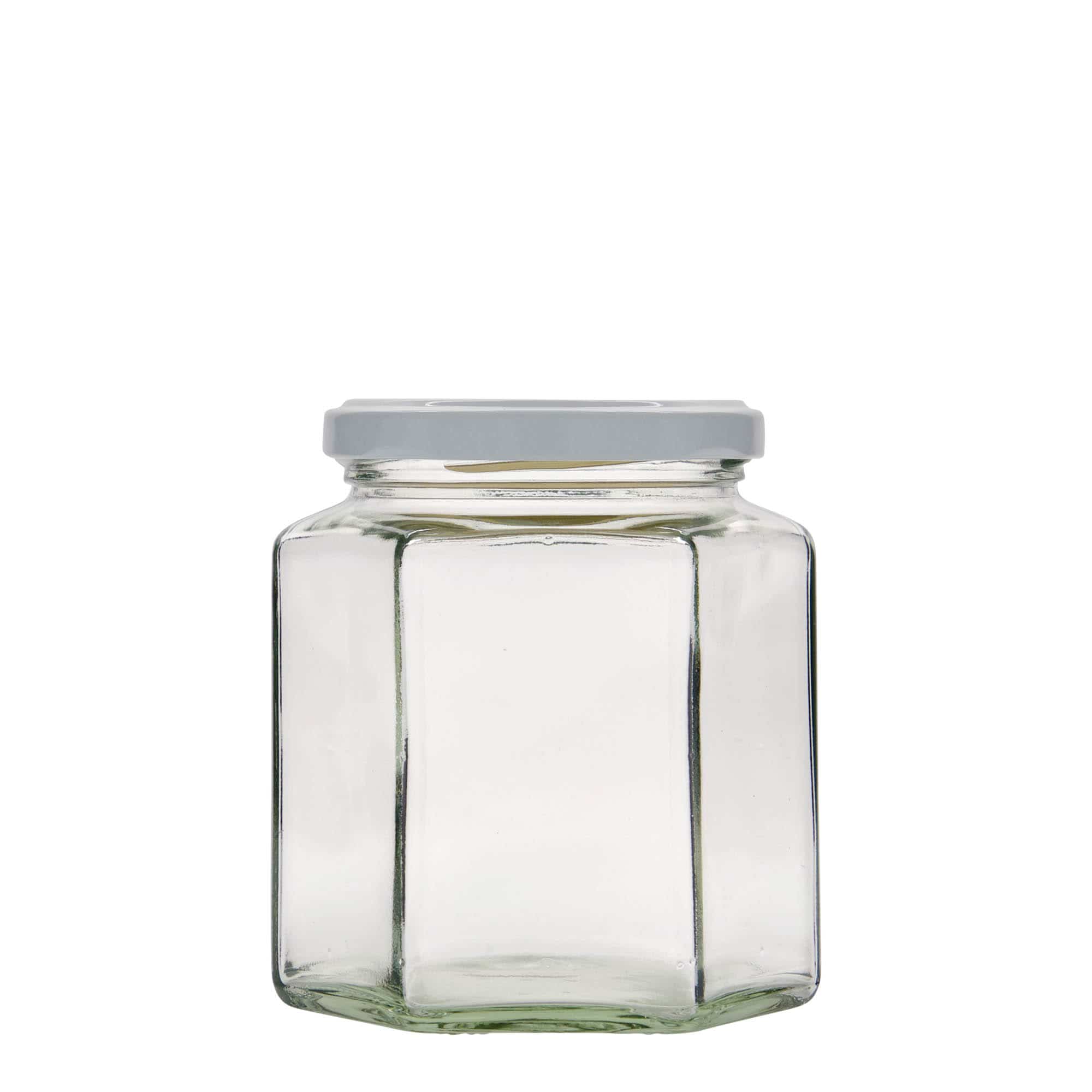 390 ml hexagonal jar, closure: twist off (TO 70)