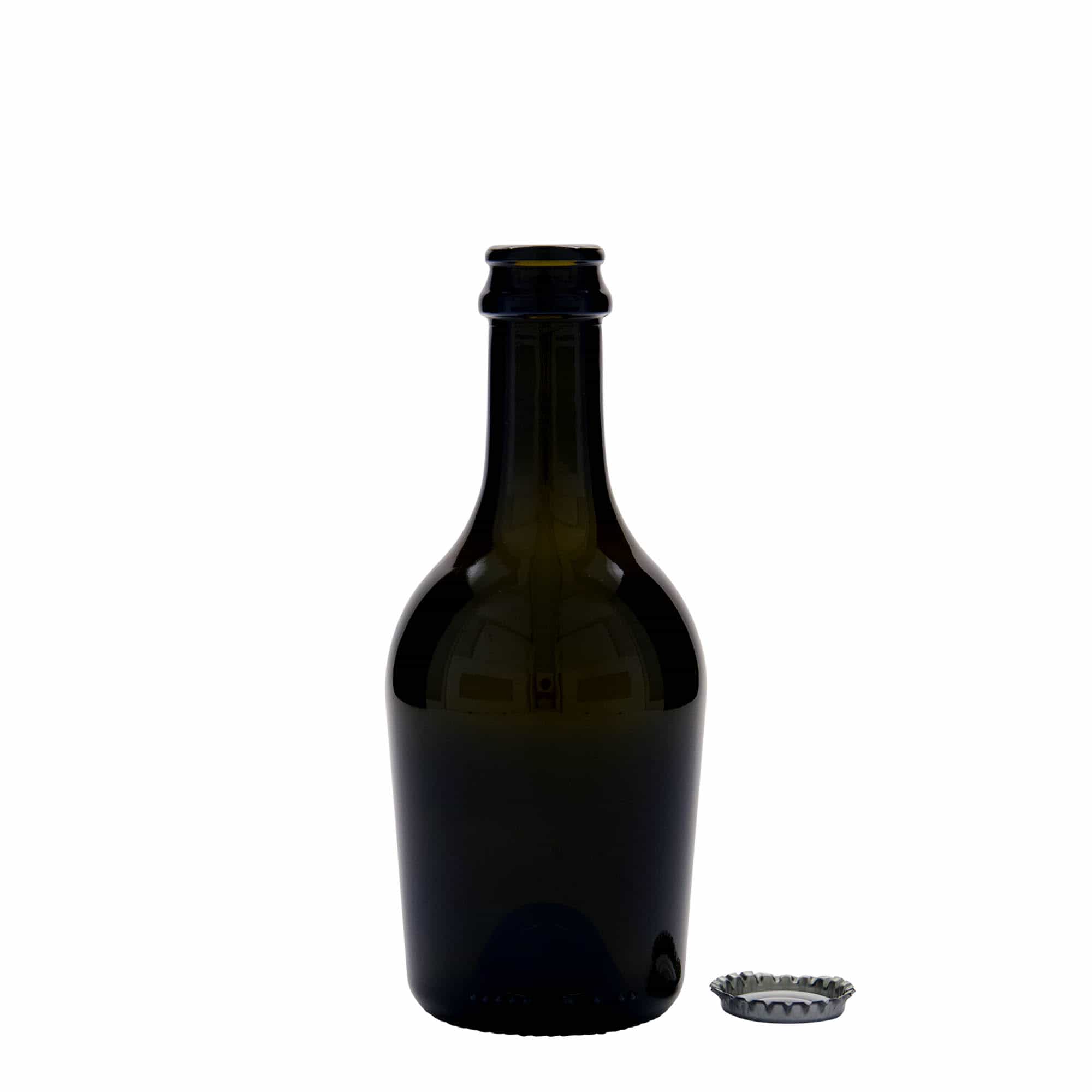 330 ml beer/champagne bottle 'Butterfly', glass, antique green, closure: crown caps
