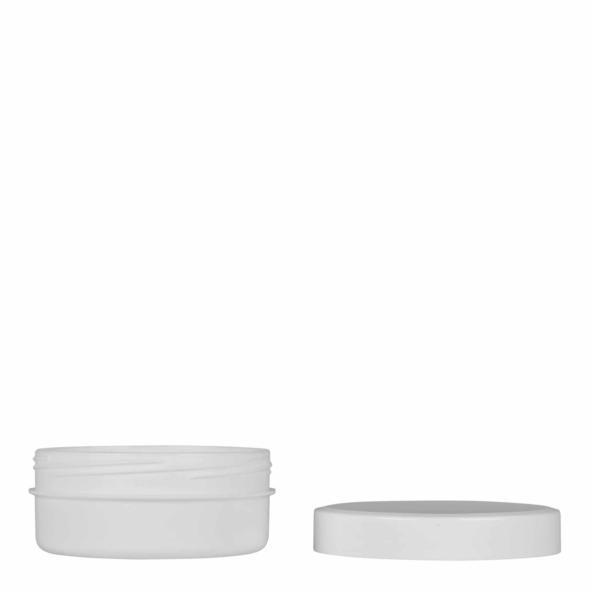 125 ml plastic jar 'White Line', PP, white, closure: screw cap