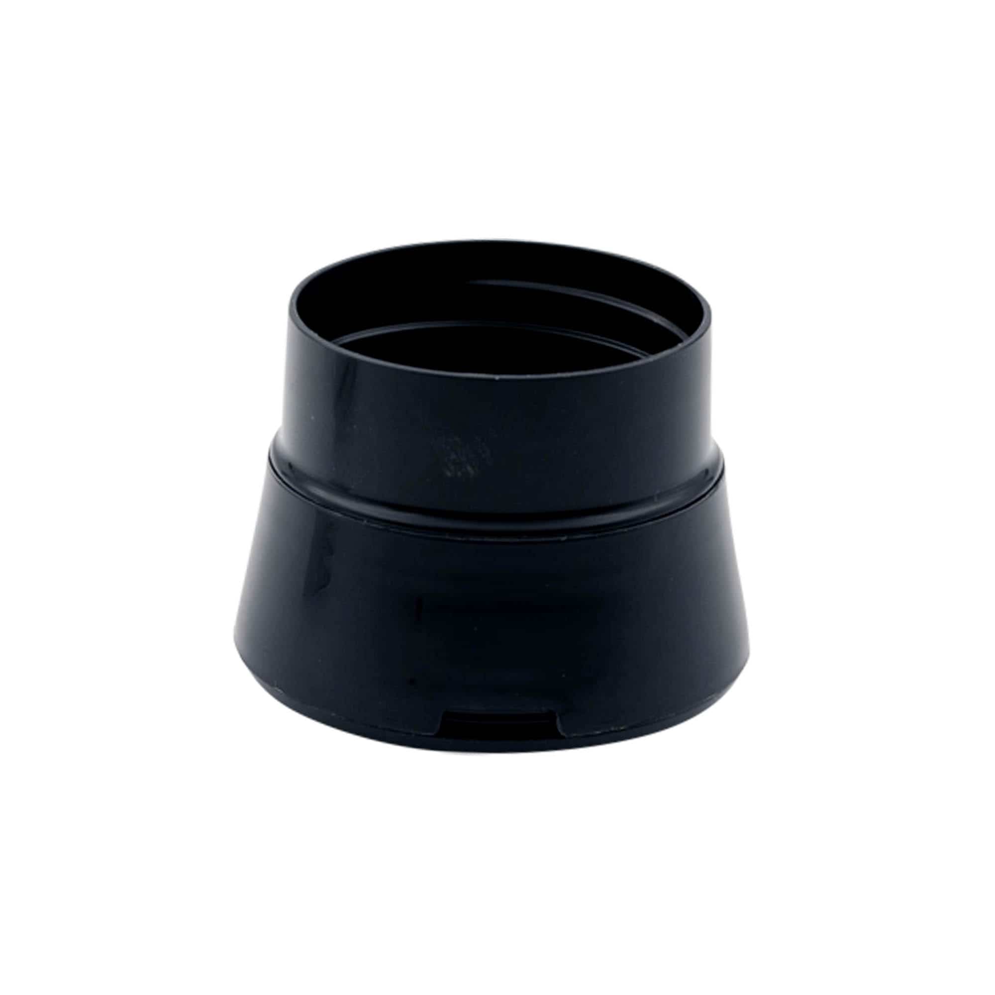 Mill cap for spice jar, PP plastic, black, for opening: GPI 38/400