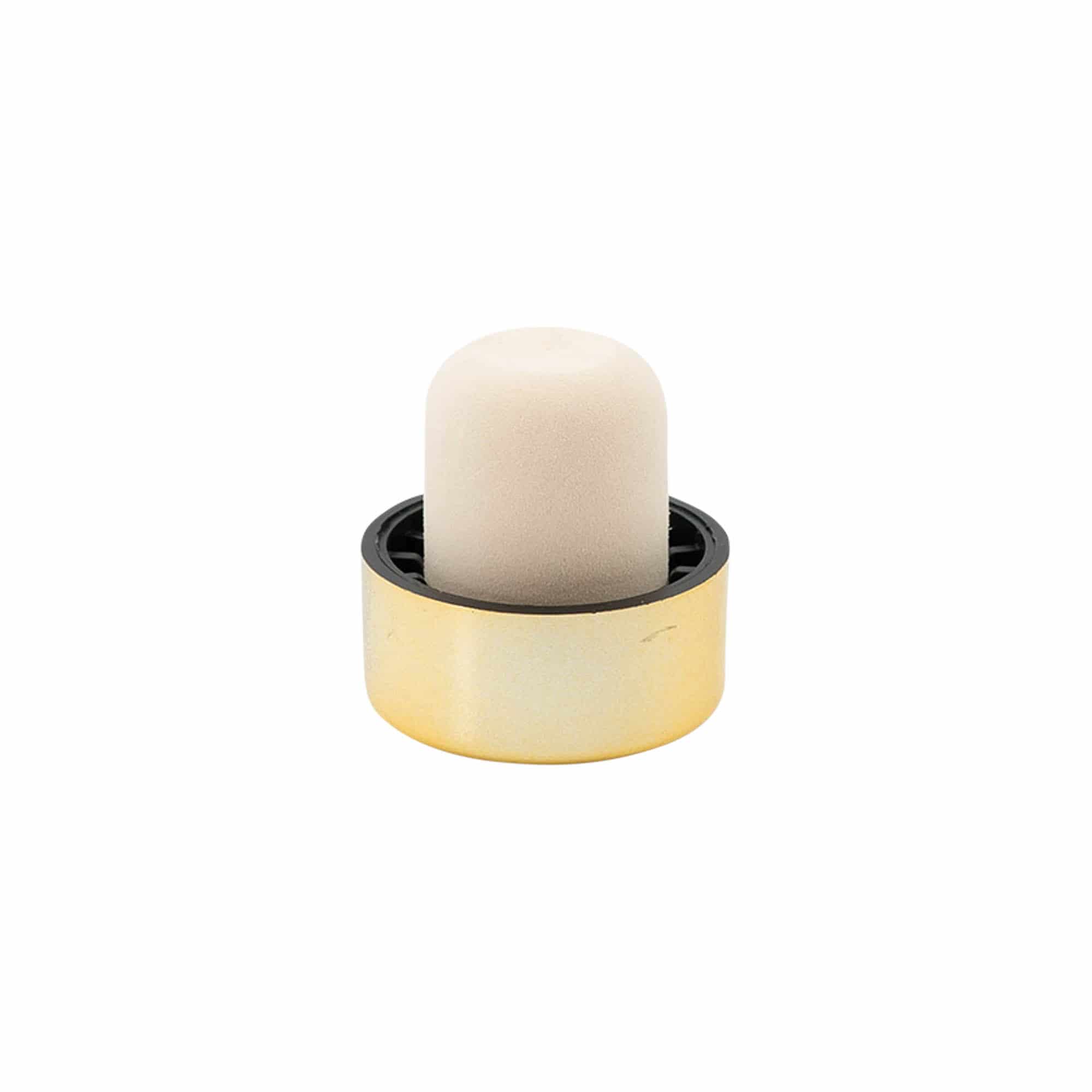 19 mm mushroom cork, plastic, gold, for opening: cork