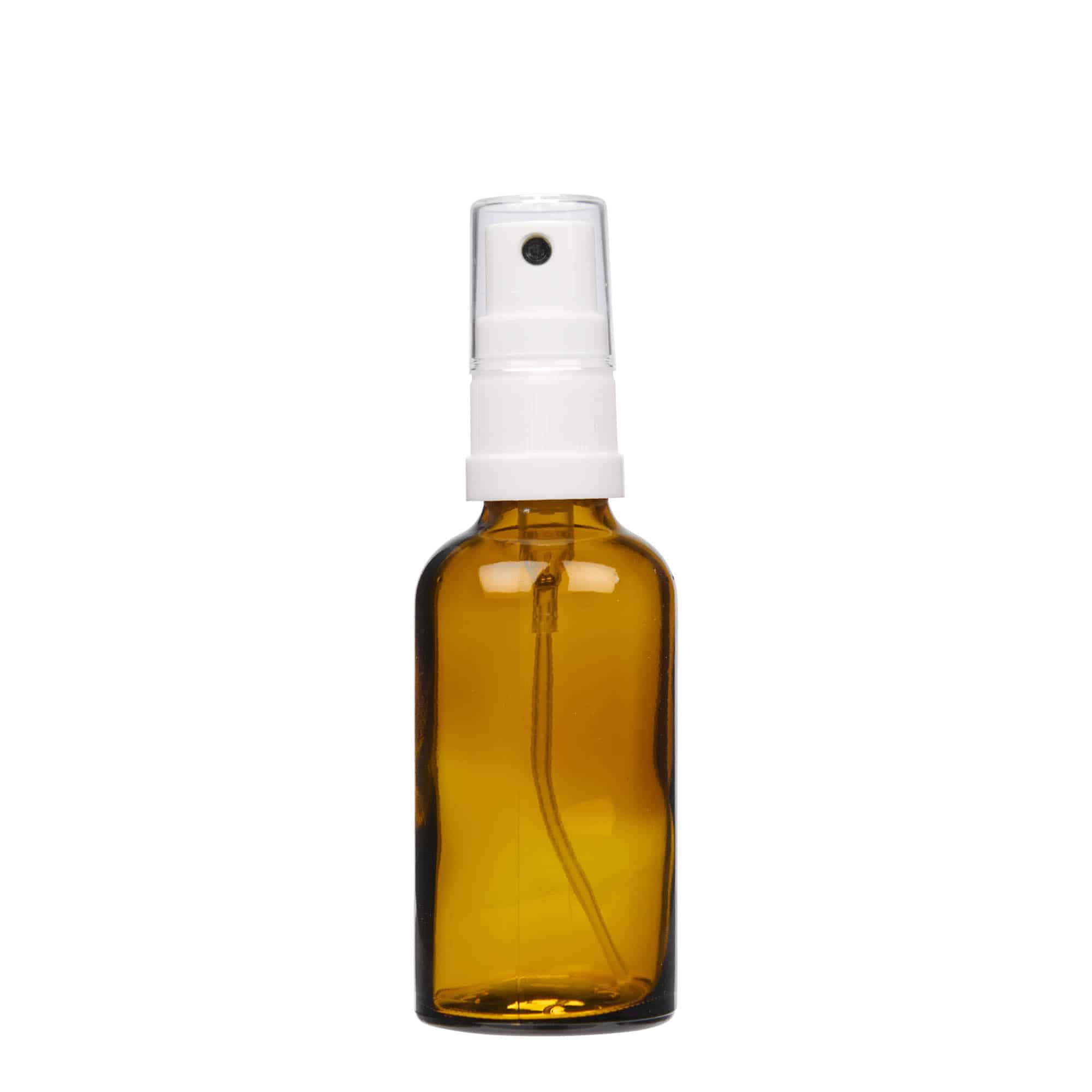 50 ml medicine spray bottle, glass, brown, closure: DIN 18