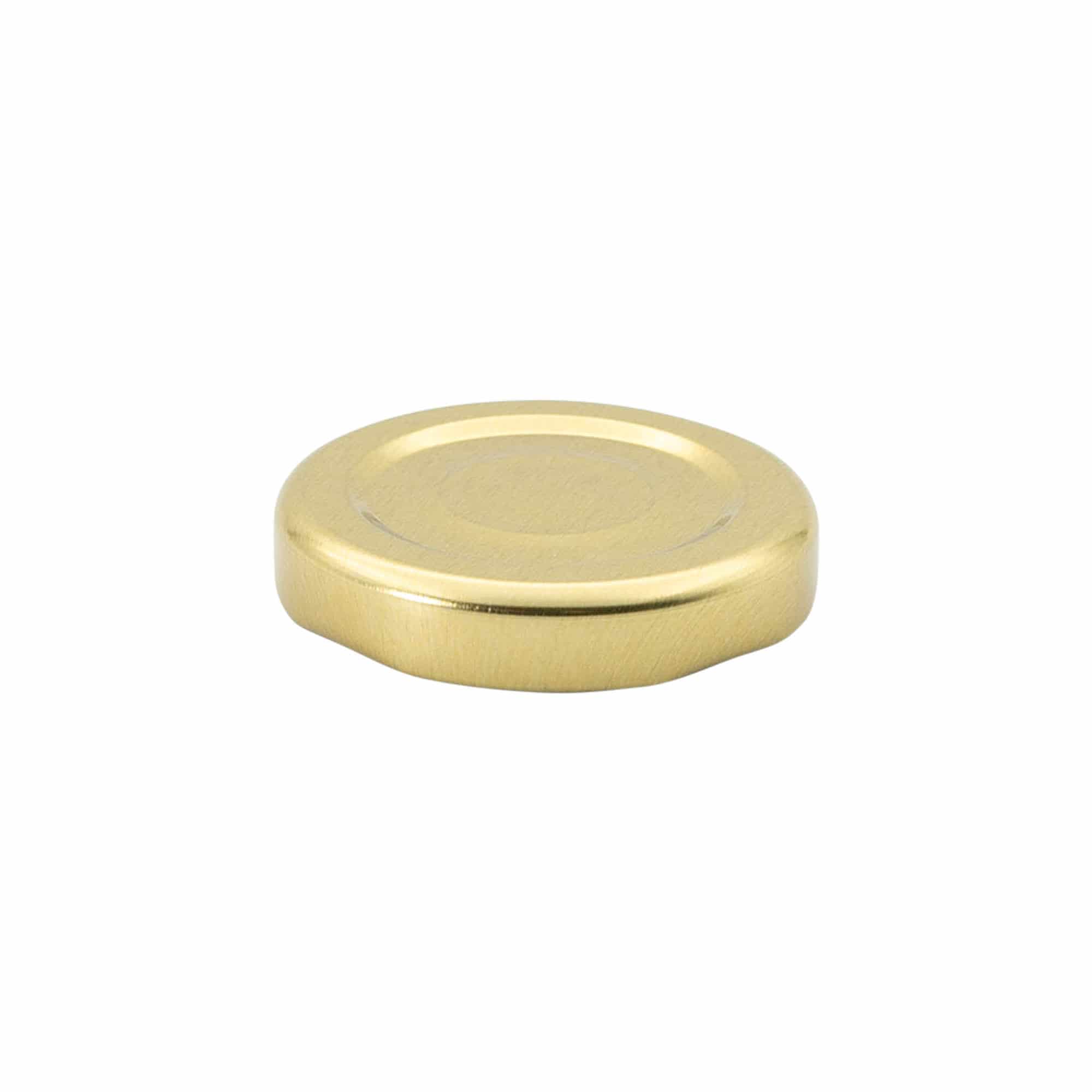 Twist off lid, tinplate, gold, for opening: TO 43