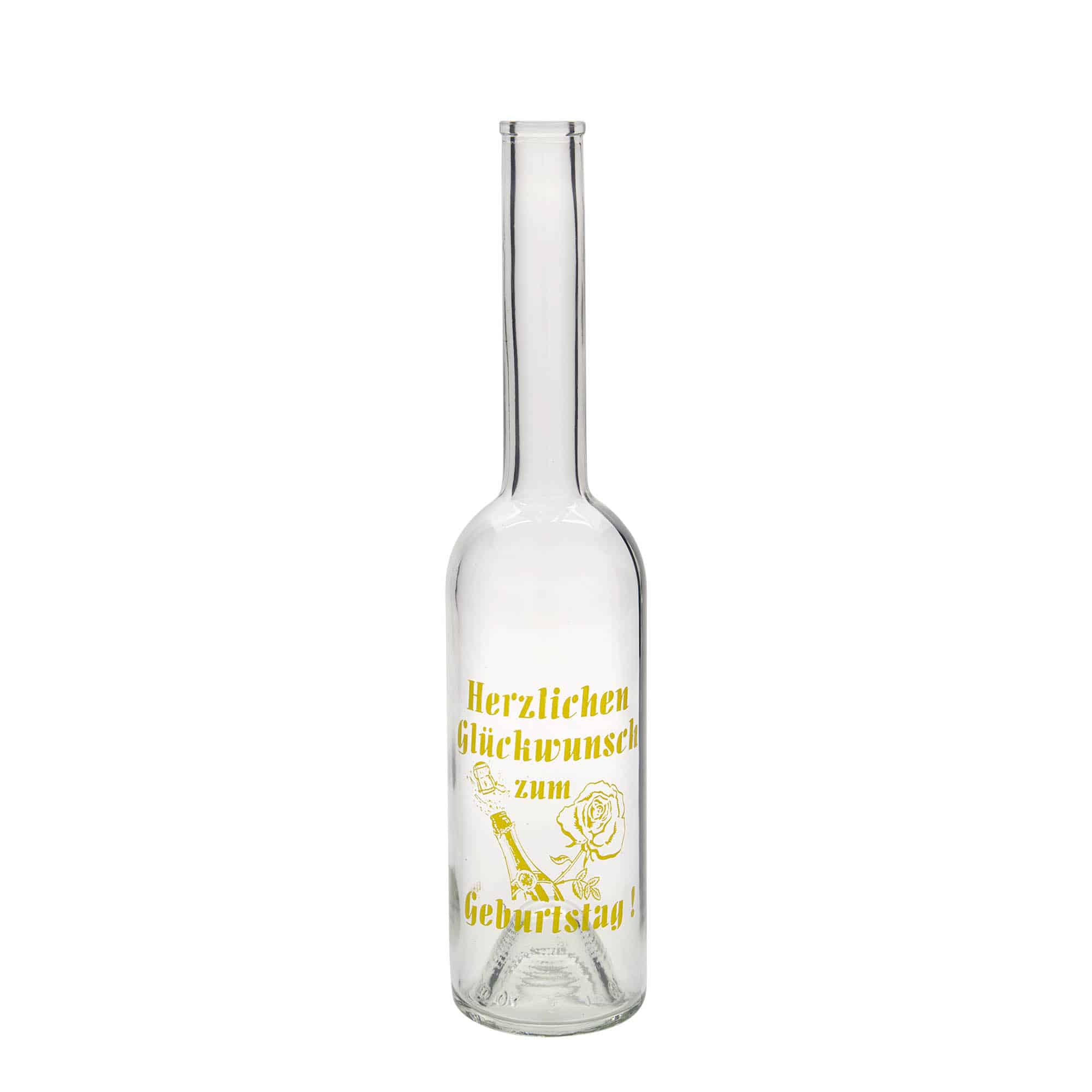 500 ml glass bottle 'Opera', print: Apple, closure: cork