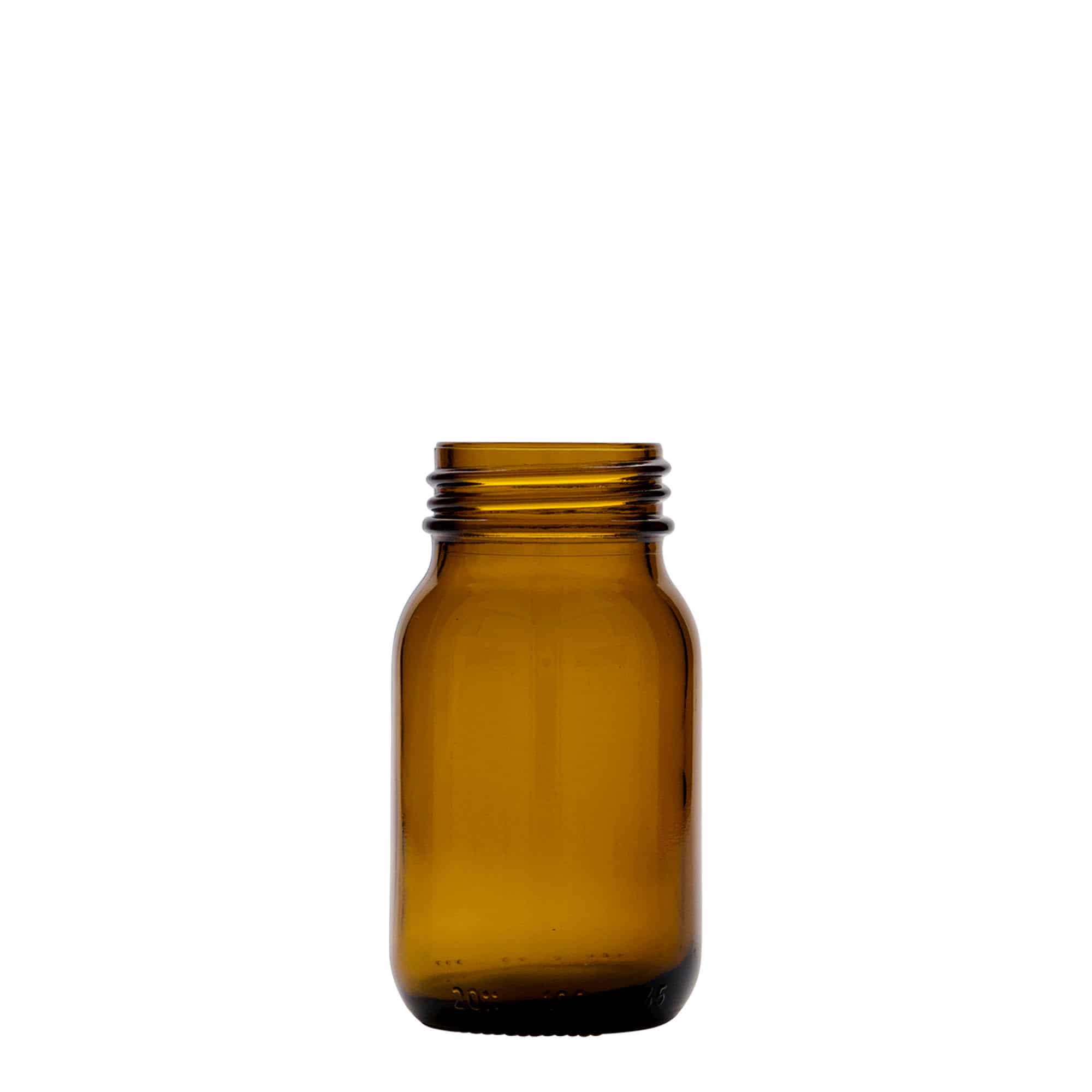 100 ml wide mouth jar, brown, closure: DIN 40