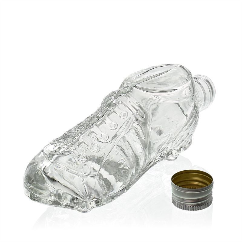 200 ml glass bottle 'Football Boot', closure: PP 28