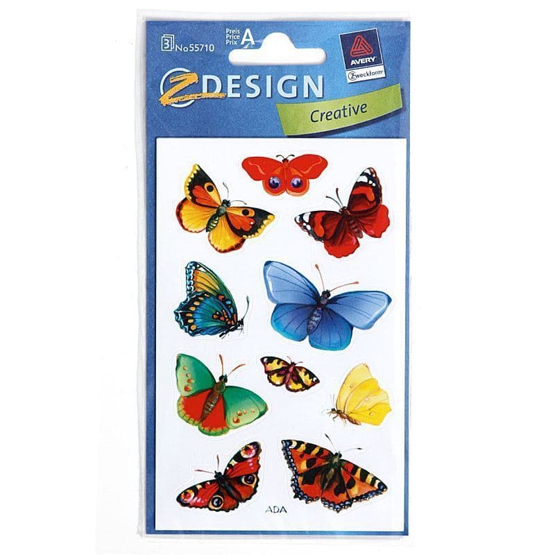 Themed stickers 'Large Butterflies', paper, multicolour