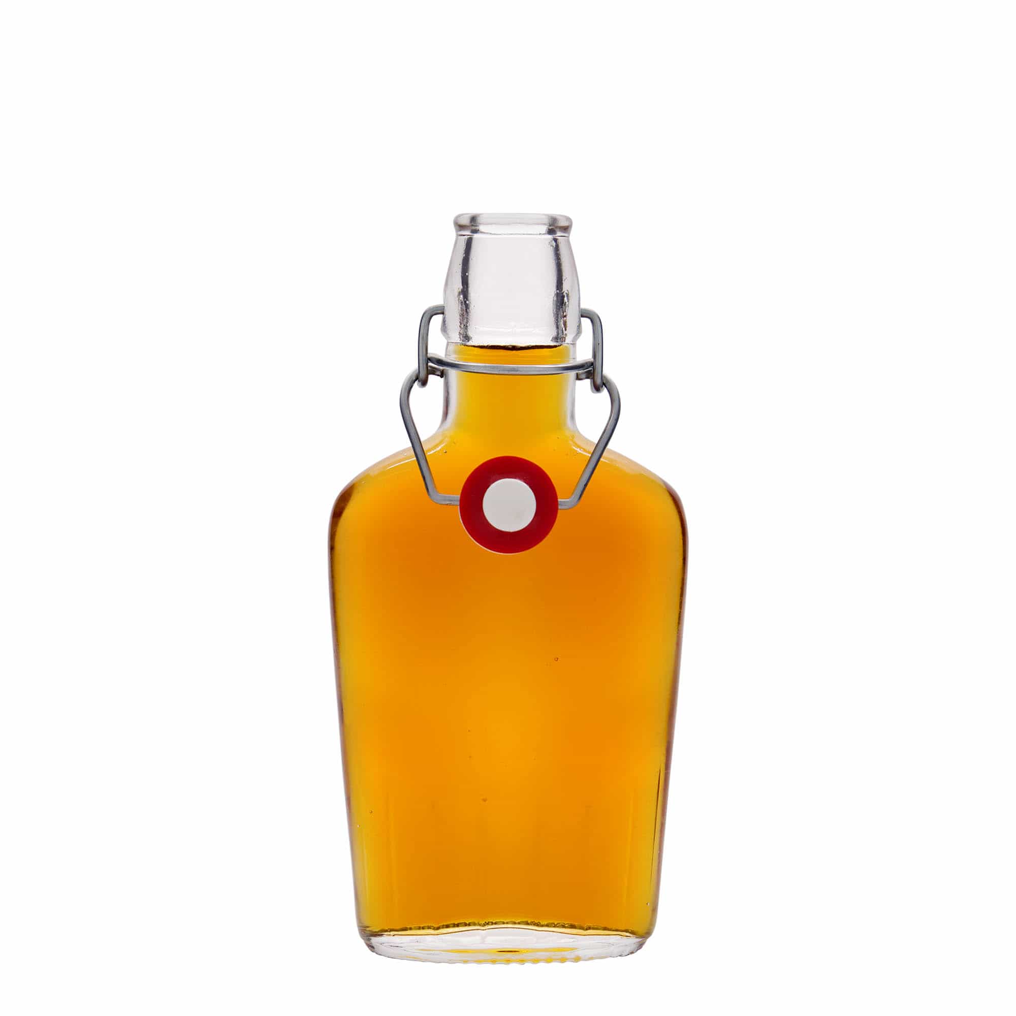 250 ml glass bottle 'Fiaschetta', oval, closure: swing top