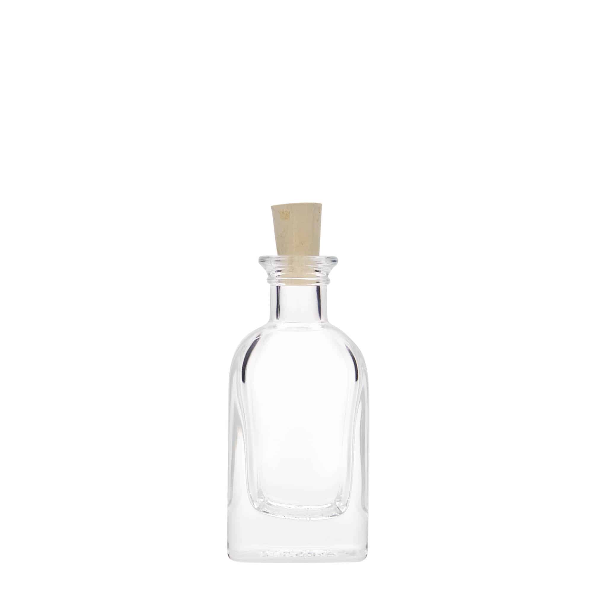 40 ml glass apothecary bottle Carré, square, closure: cork