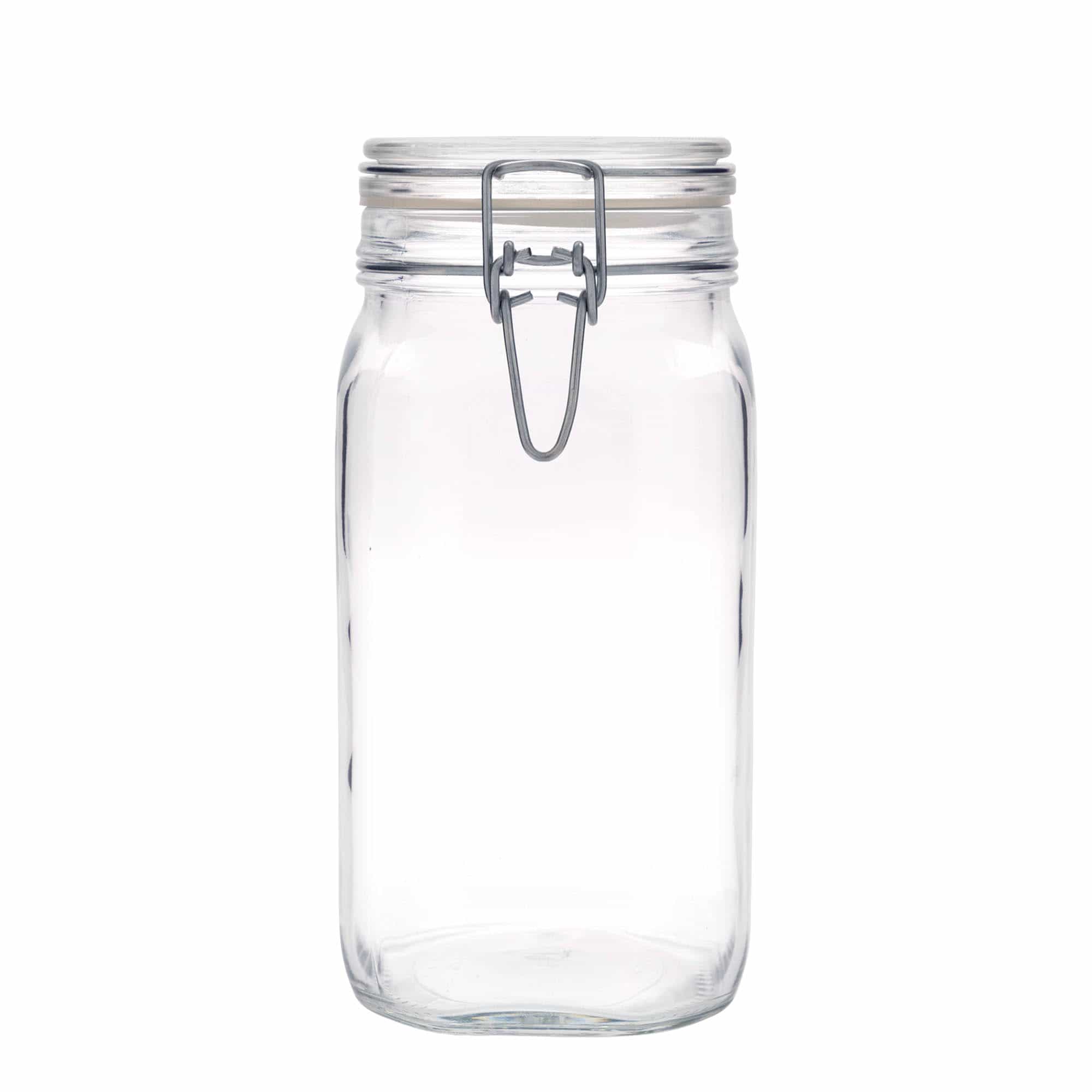 1,500 ml clip top jar 'Fido', square, closure: clip top