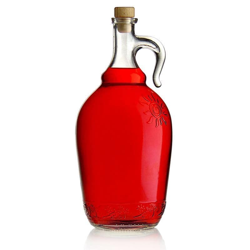 2,000 ml glass bottle 'Sunny', closure: cork