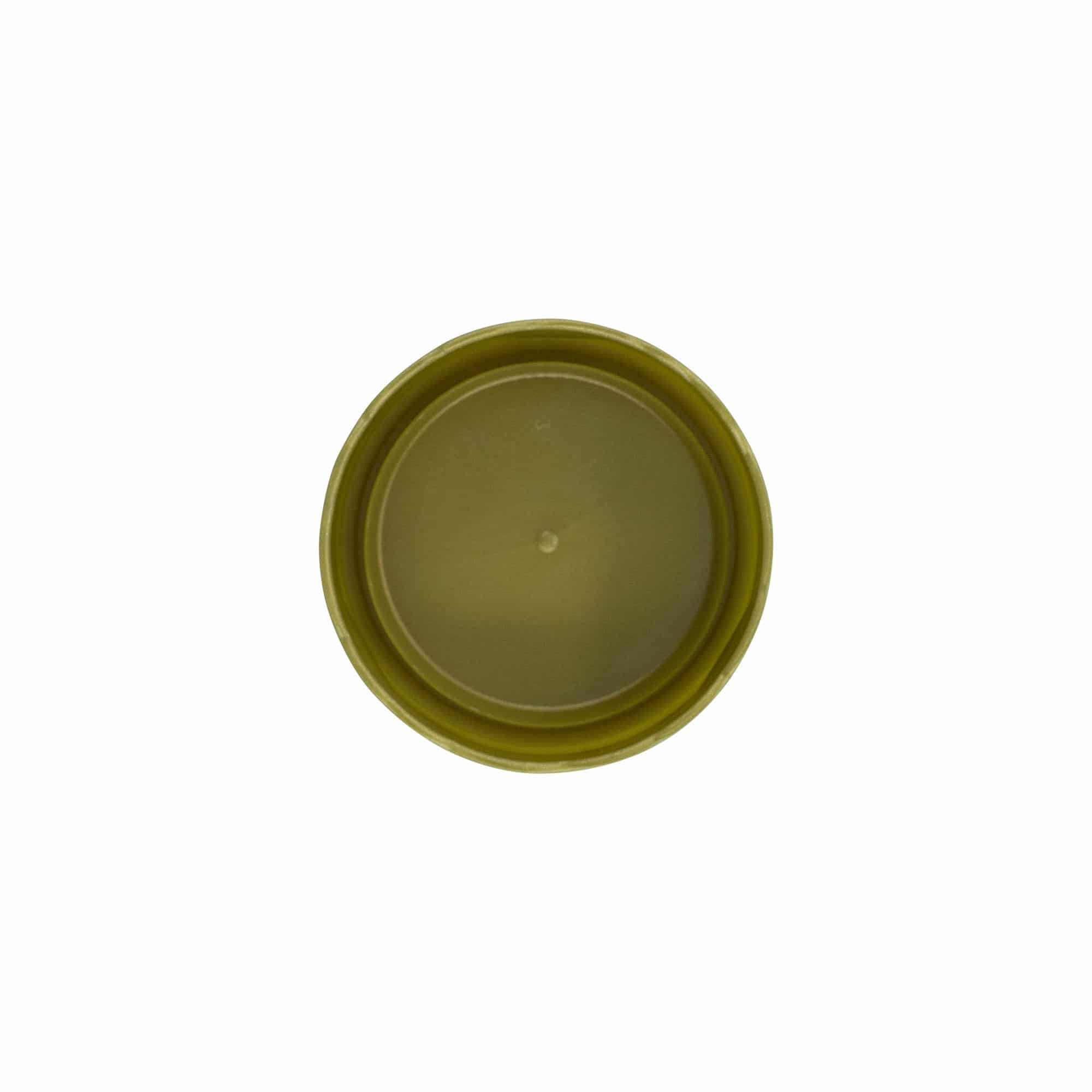 Slip lid for narrow neck ceramic pot, HDPE plastic, gold