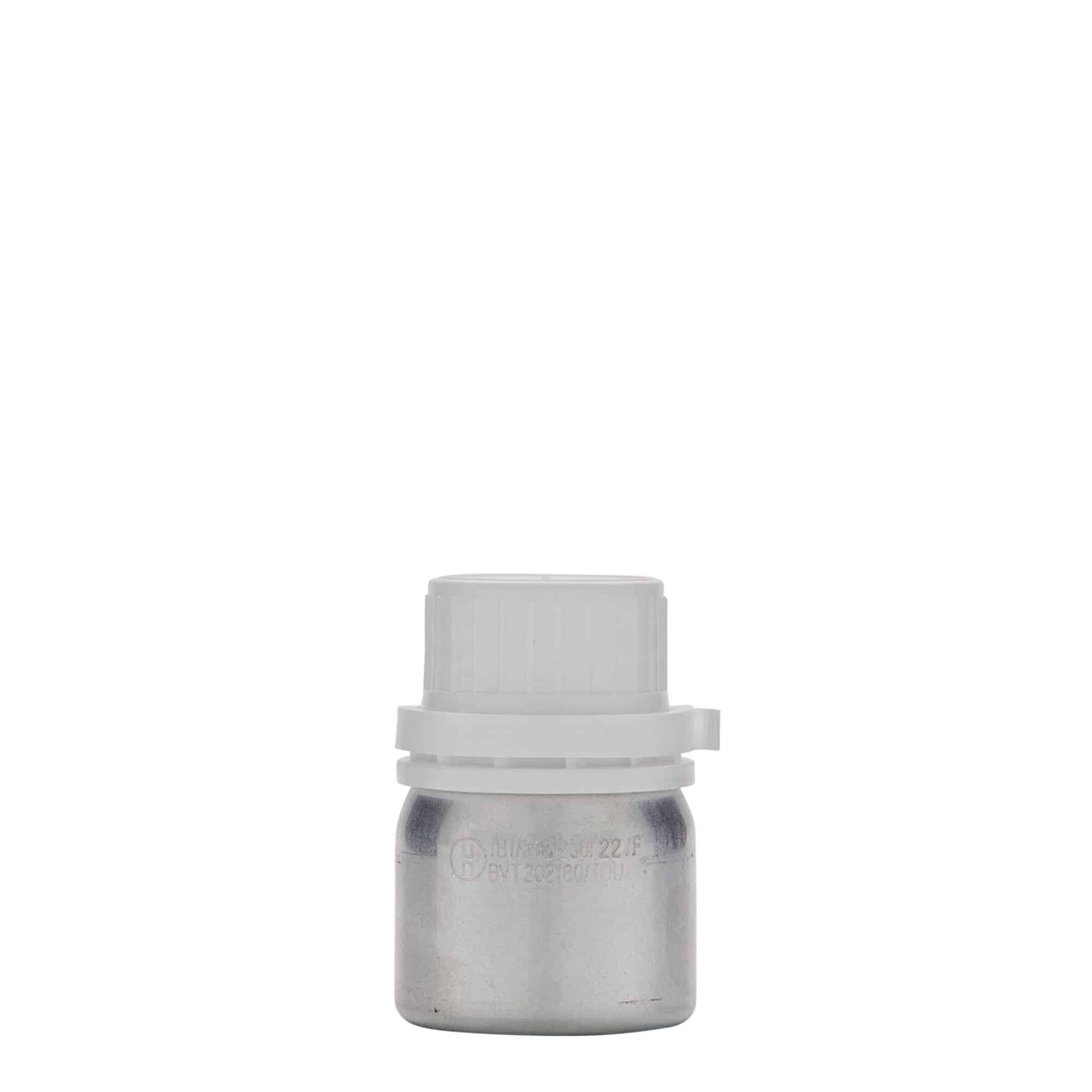 50 ml aluminium bottle, metal, silver, closure: DIN 32