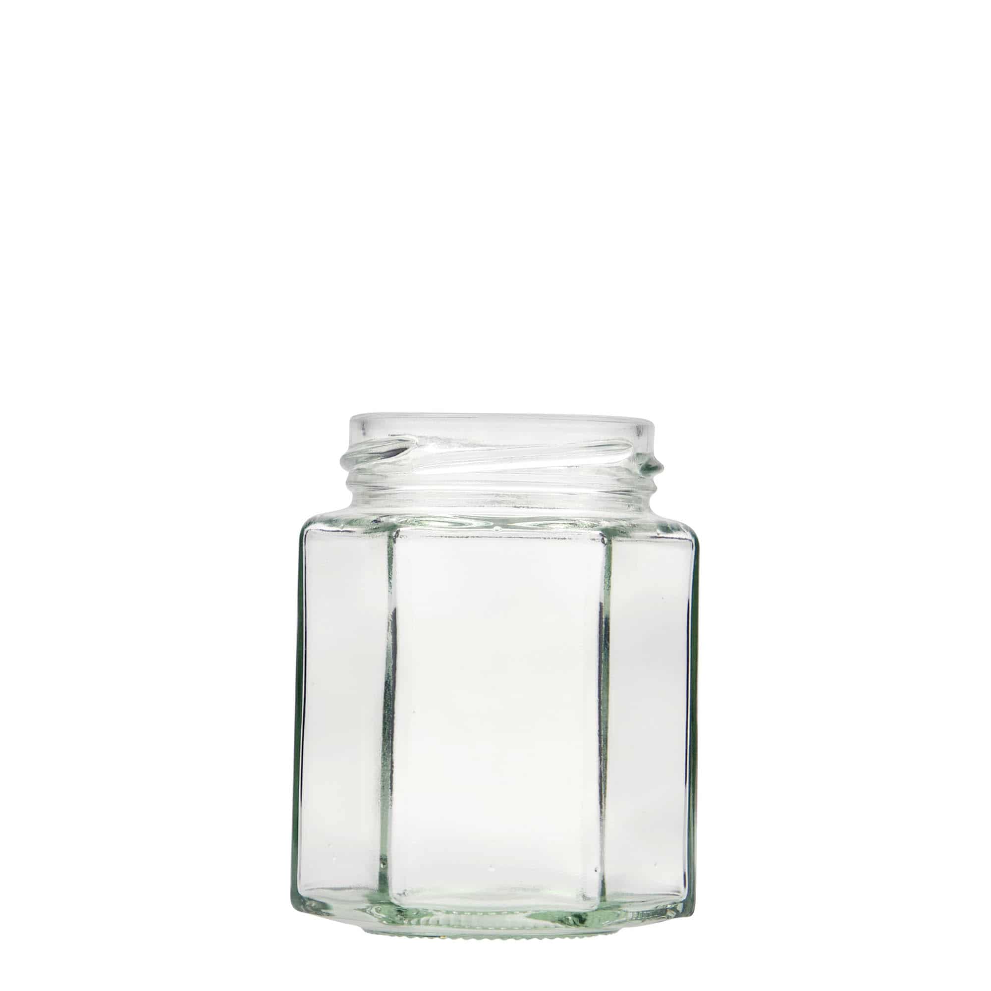 191 ml hexagonal jar, closure: twist off (TO 58)