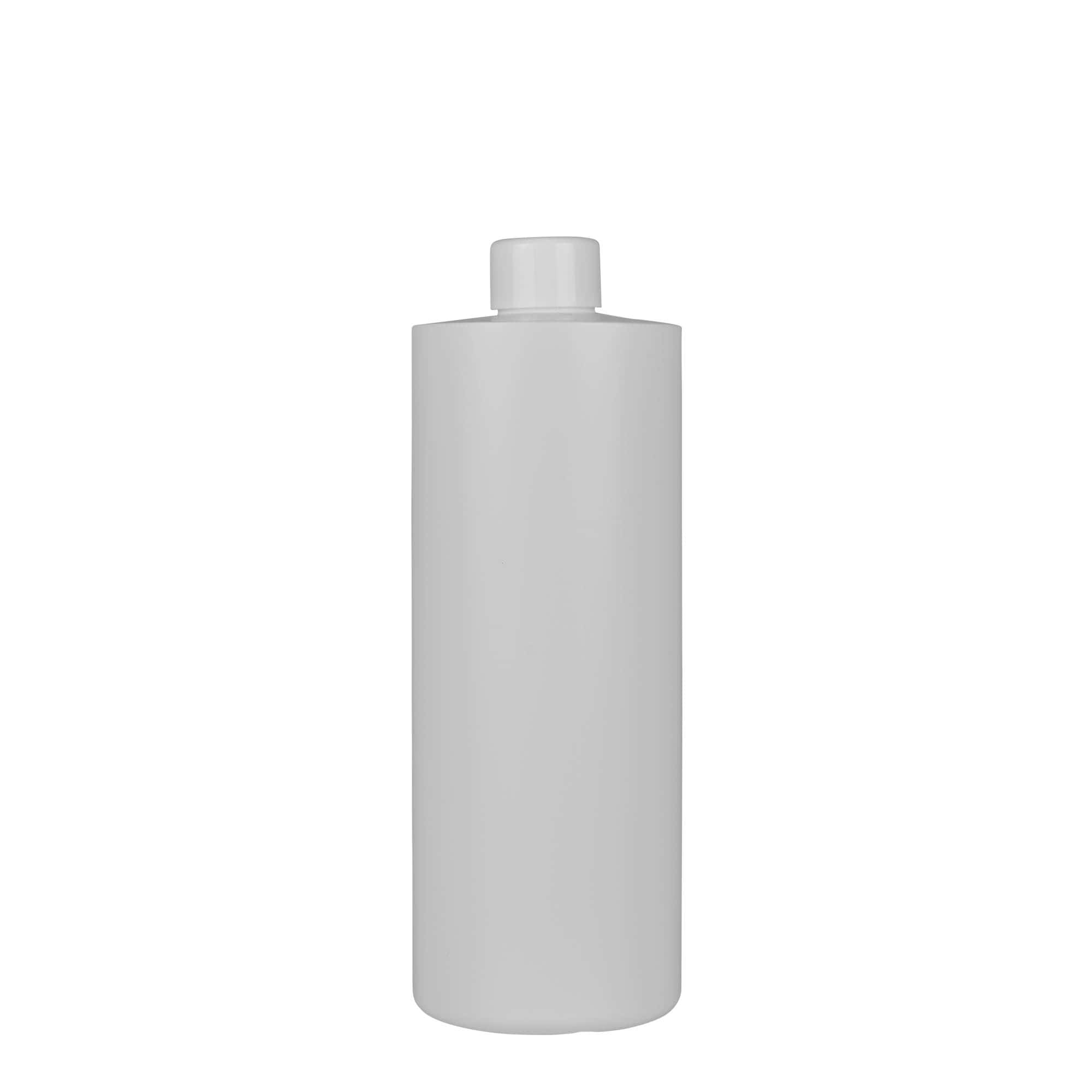 500 ml plastic bottle 'Pipe', green HDPE, white, closure: GPI 24/410