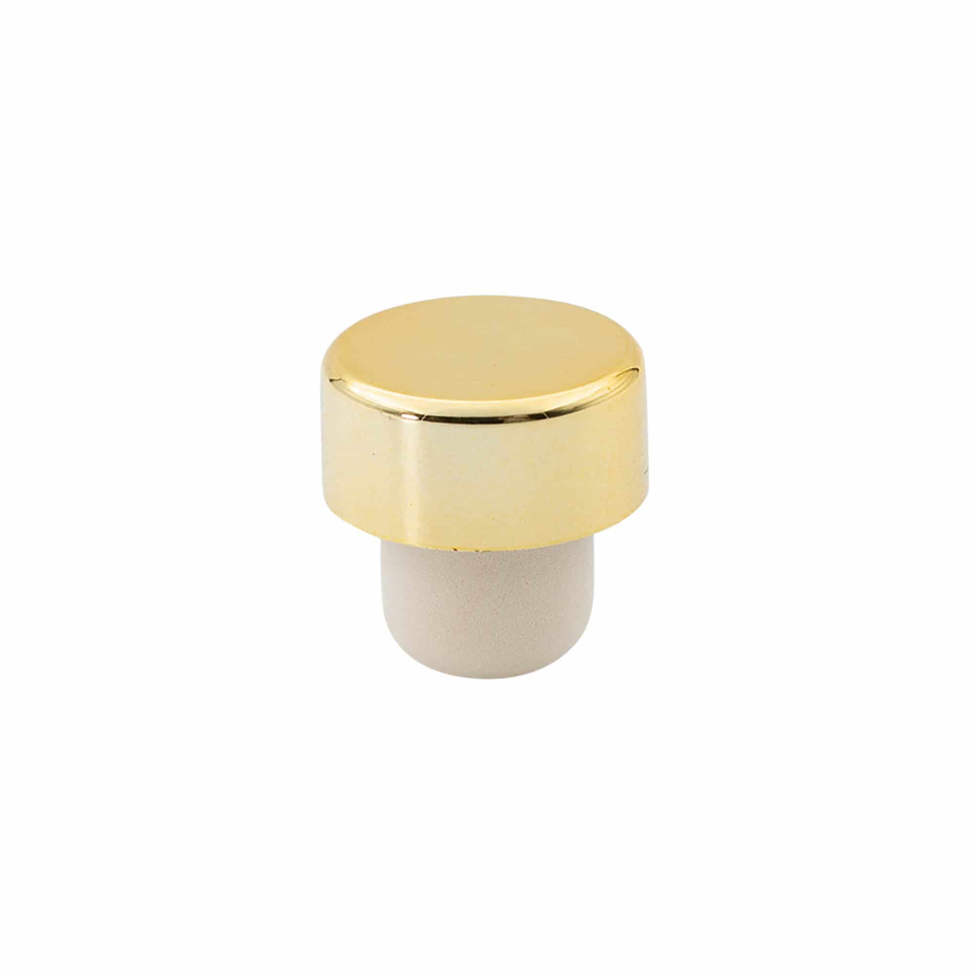 19 mm mushroom cork, plastic, gold, for opening: cork