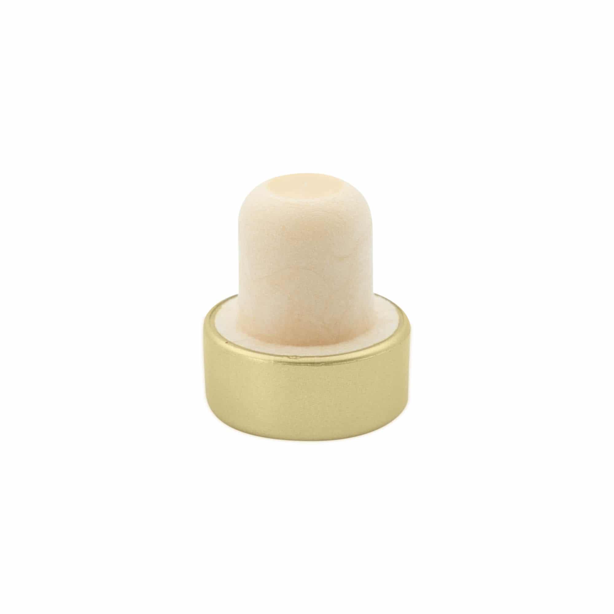 19 mm mushroom cork, plastic, gold, for opening: cork