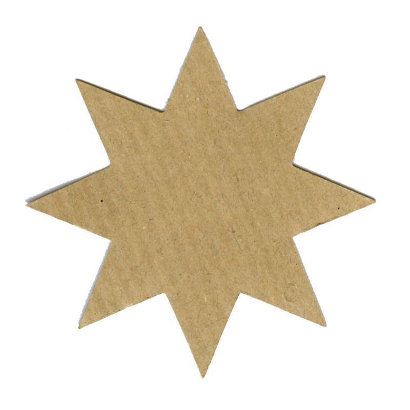 Swing tag, star, brown