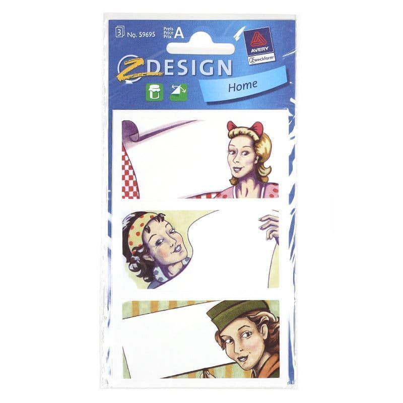 Themed labels 'Pop Art', rectangular, paper, multicolour