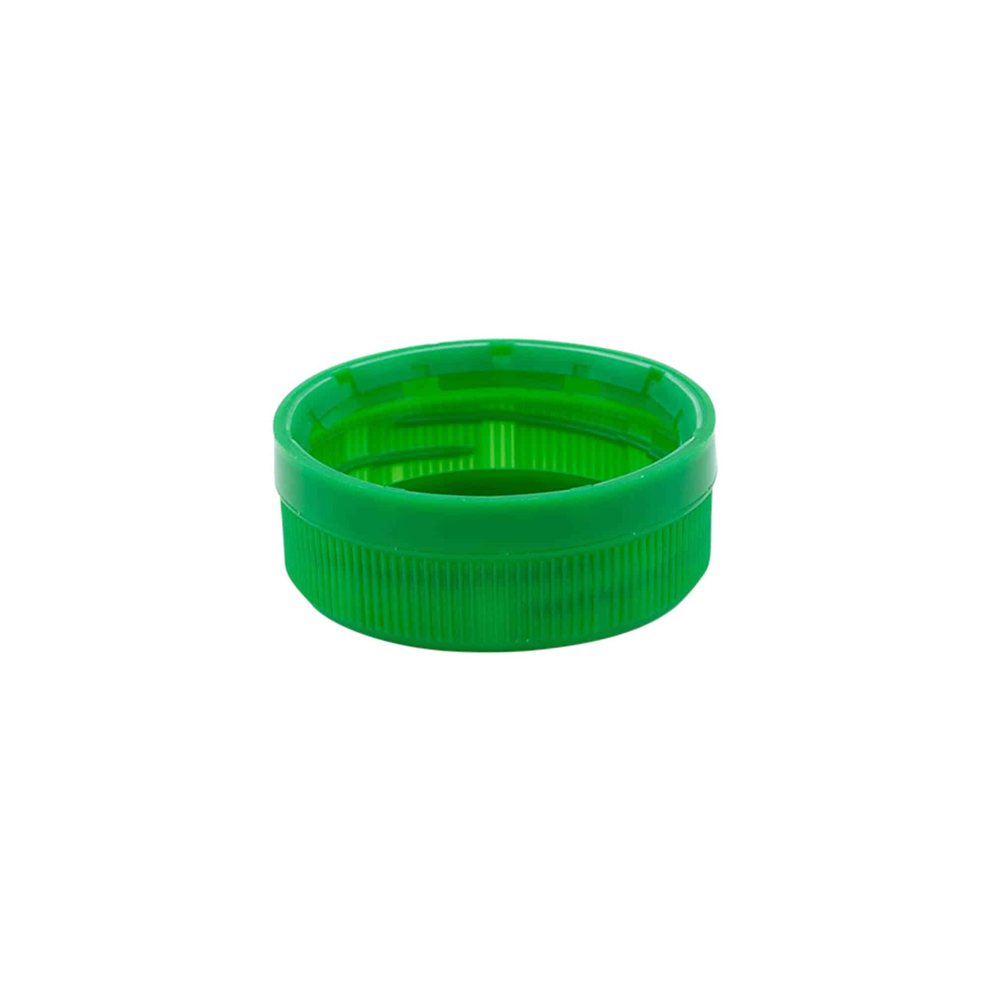 Screw cap for two start thread, PE plastic, green, for opening: PET 38 mm