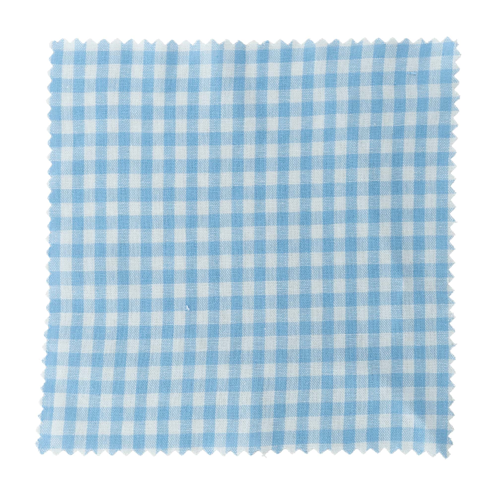 Checked fabric jar cover 15x15, square, textile, light blue, for opening: TO58-TO82