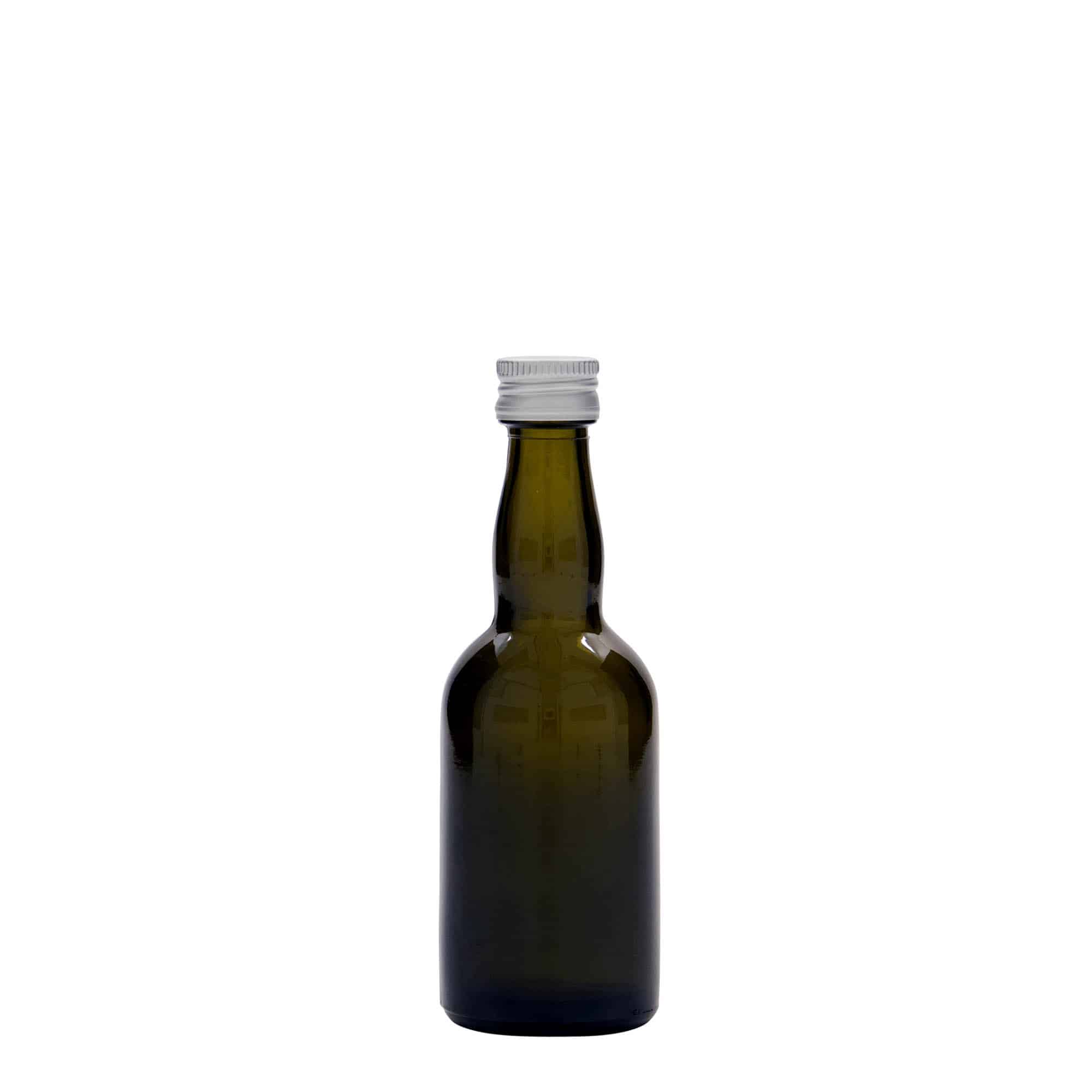 50 ml glass bottle 'Proba', antique green, closure: PP 18