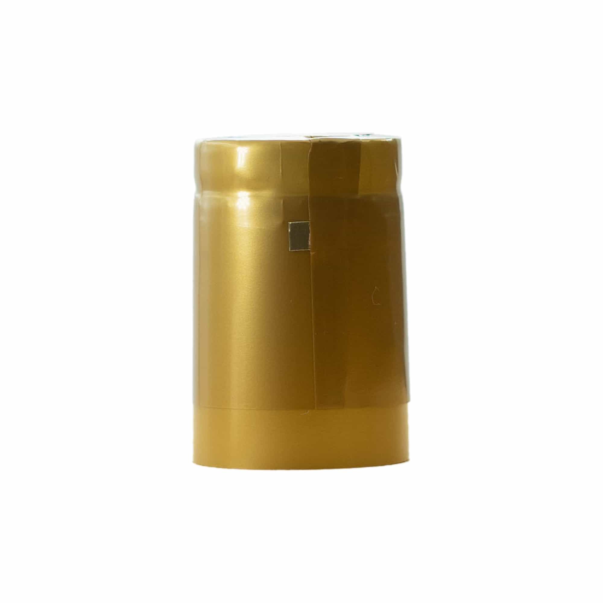 Heat shrink capsule 32x41, PVC plastic, gold