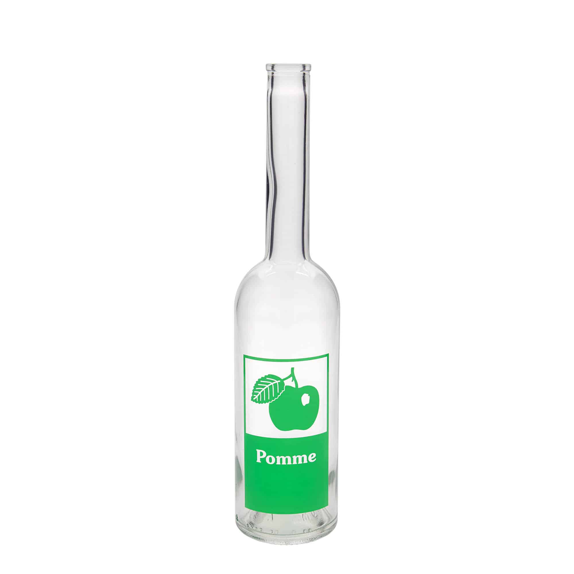 500 ml glass bottle 'Opera', print: Pomme, closure: cork