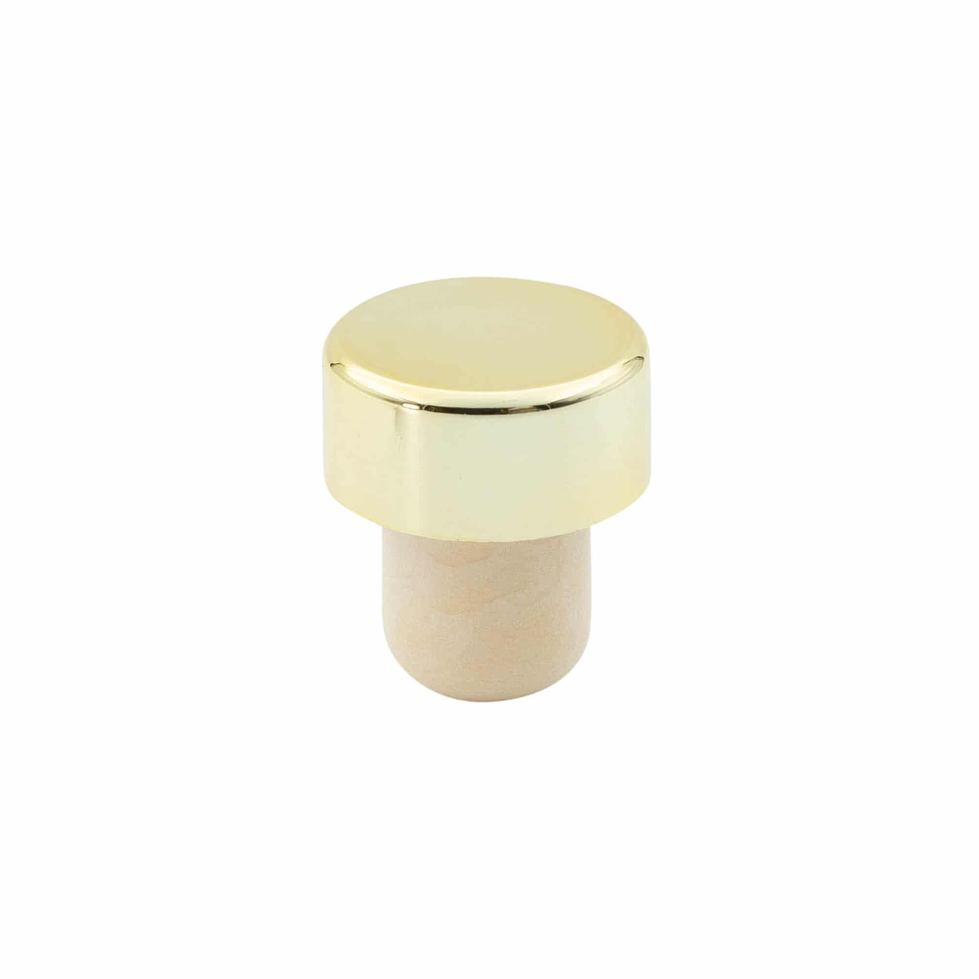 19 mm mushroom cork, plastic, gold, for opening: cork
