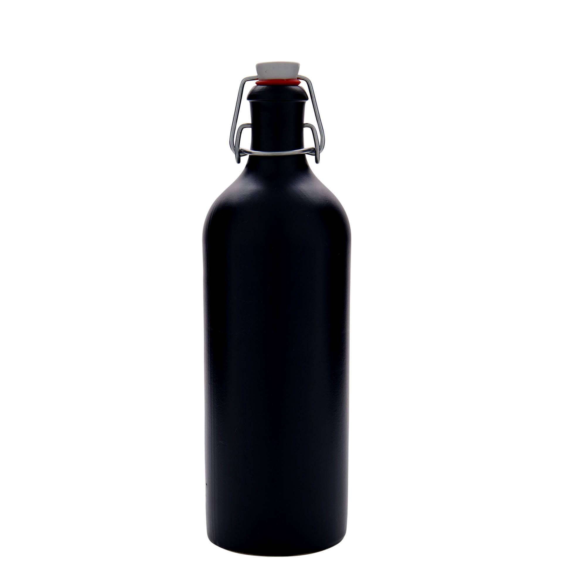 750 ml earthen jug, stoneware, black, closure: swing top